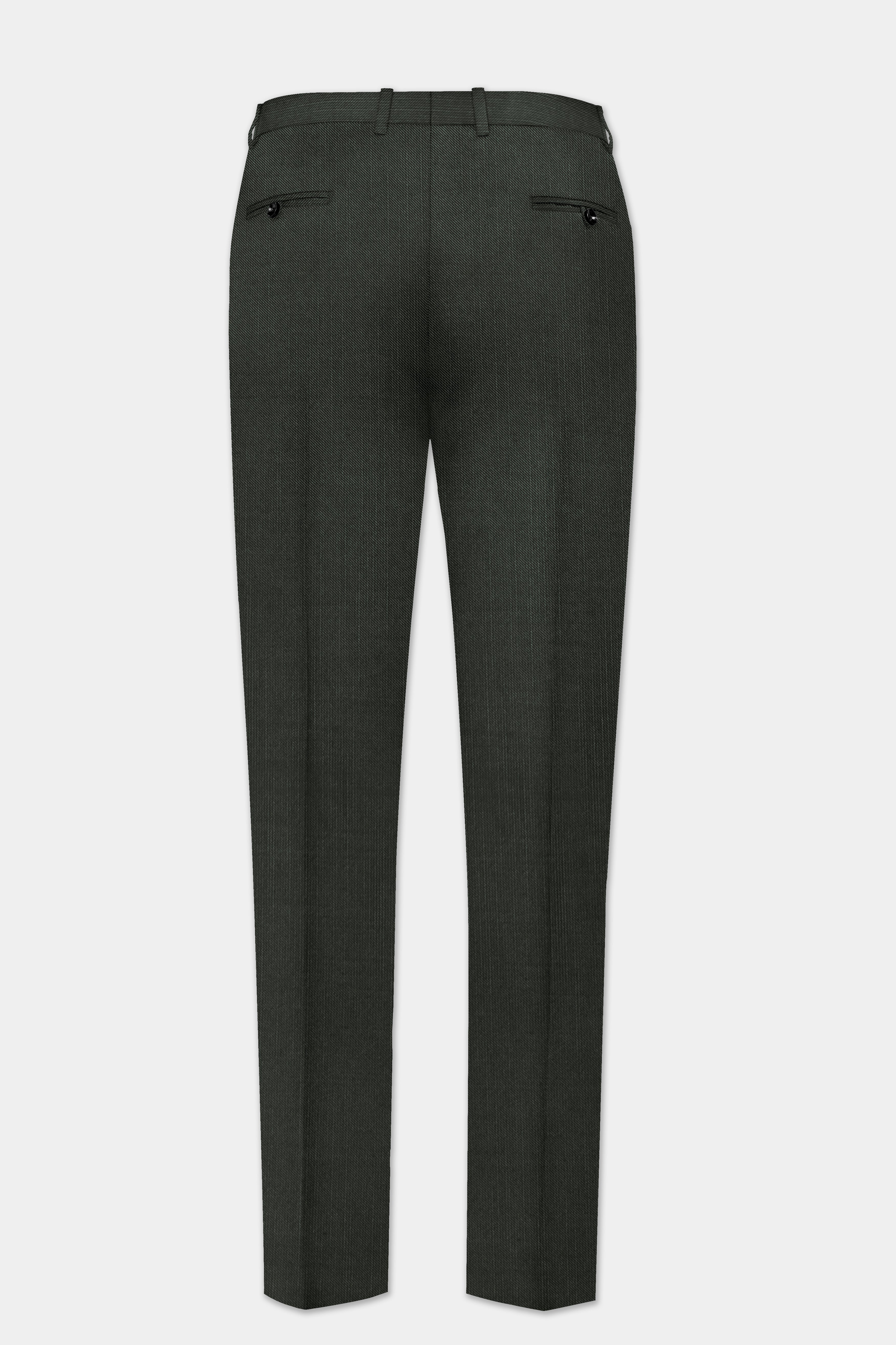 Shafton-Mine Shaft Green Solid Wool Rich Stretchable traveler Pant