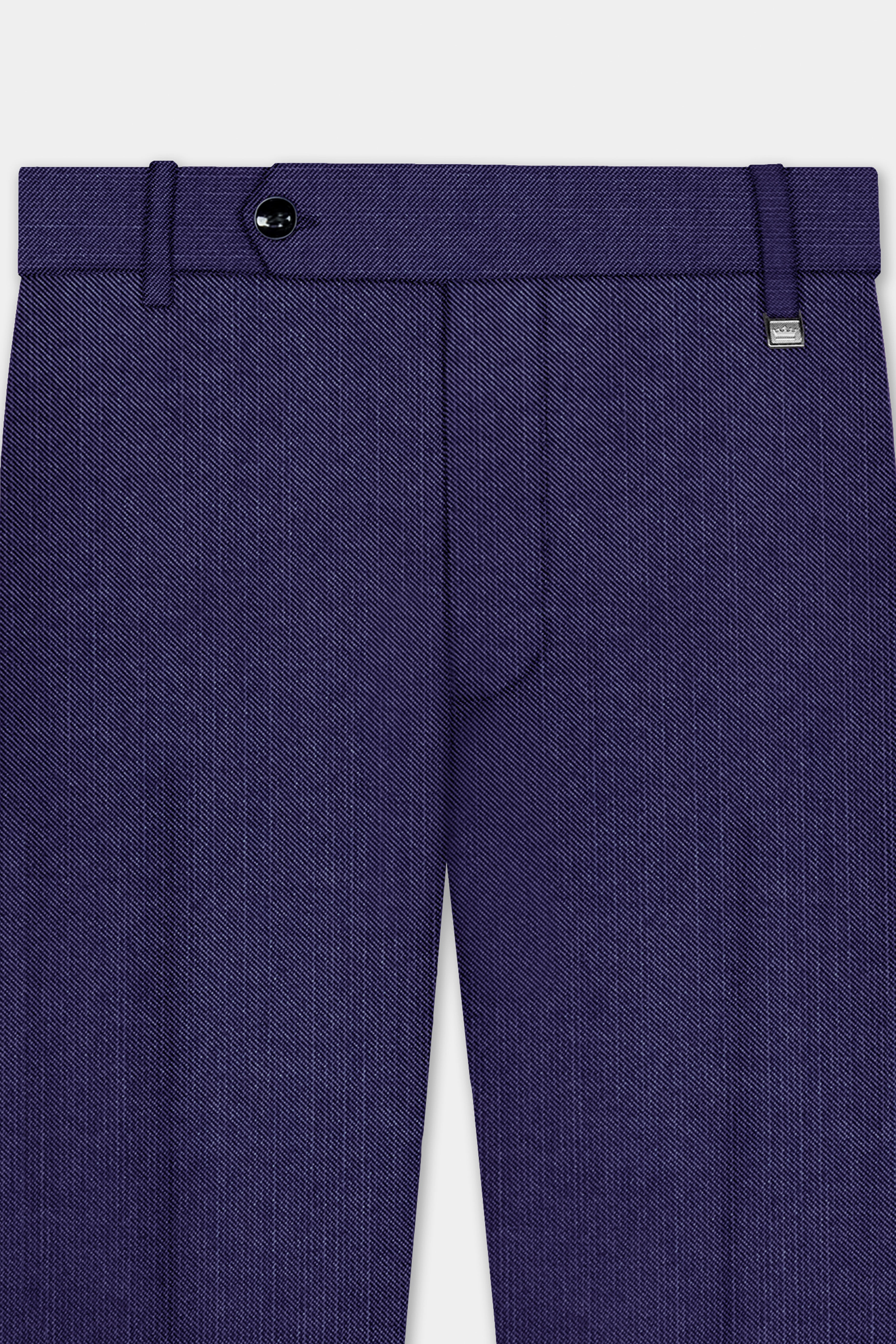 Triton-Martinique Blue Solid Wool Rich Stretchable traveler Pant