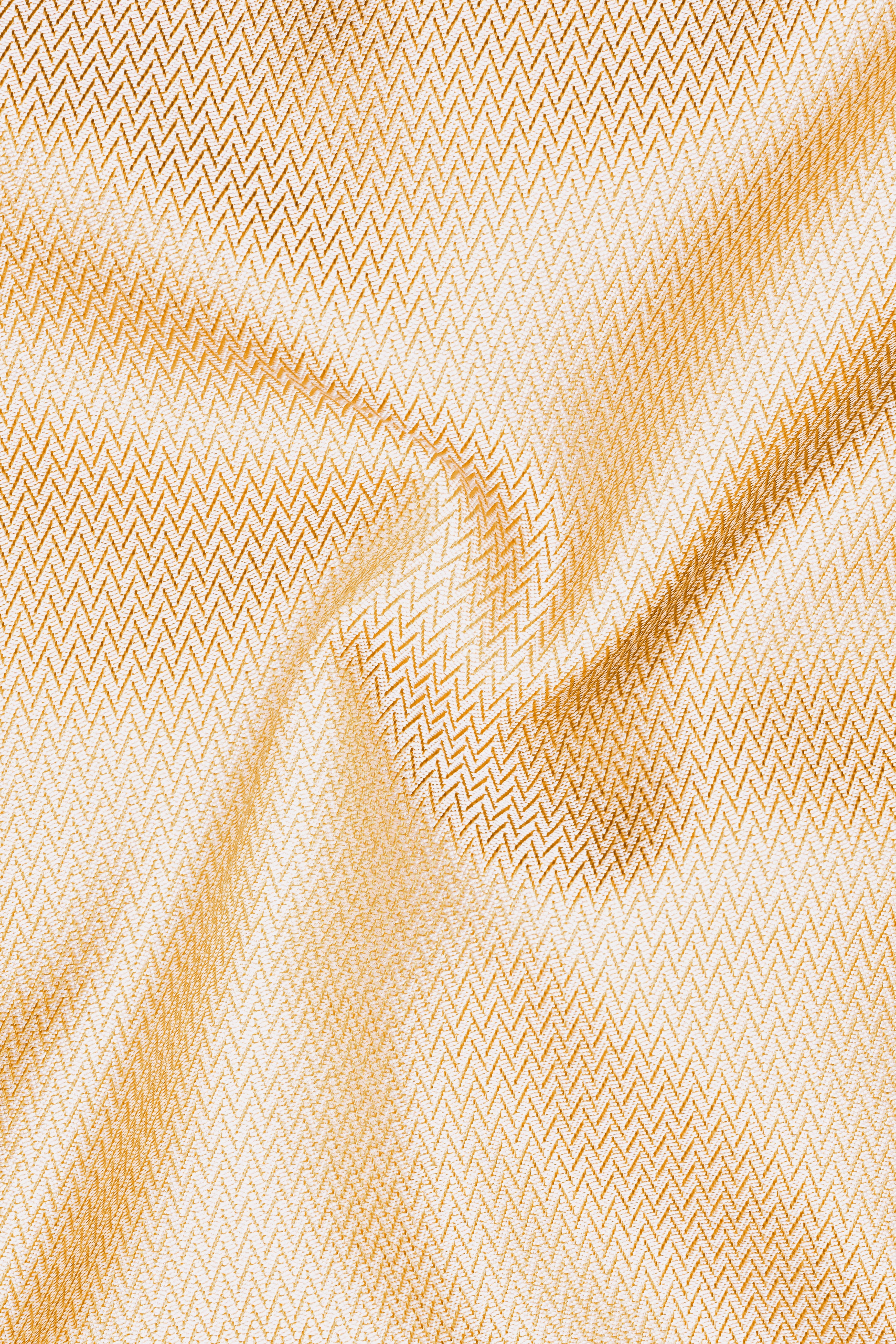 Zeyra-Maize Chevron Cream Textured Stretchable Waistband Pant