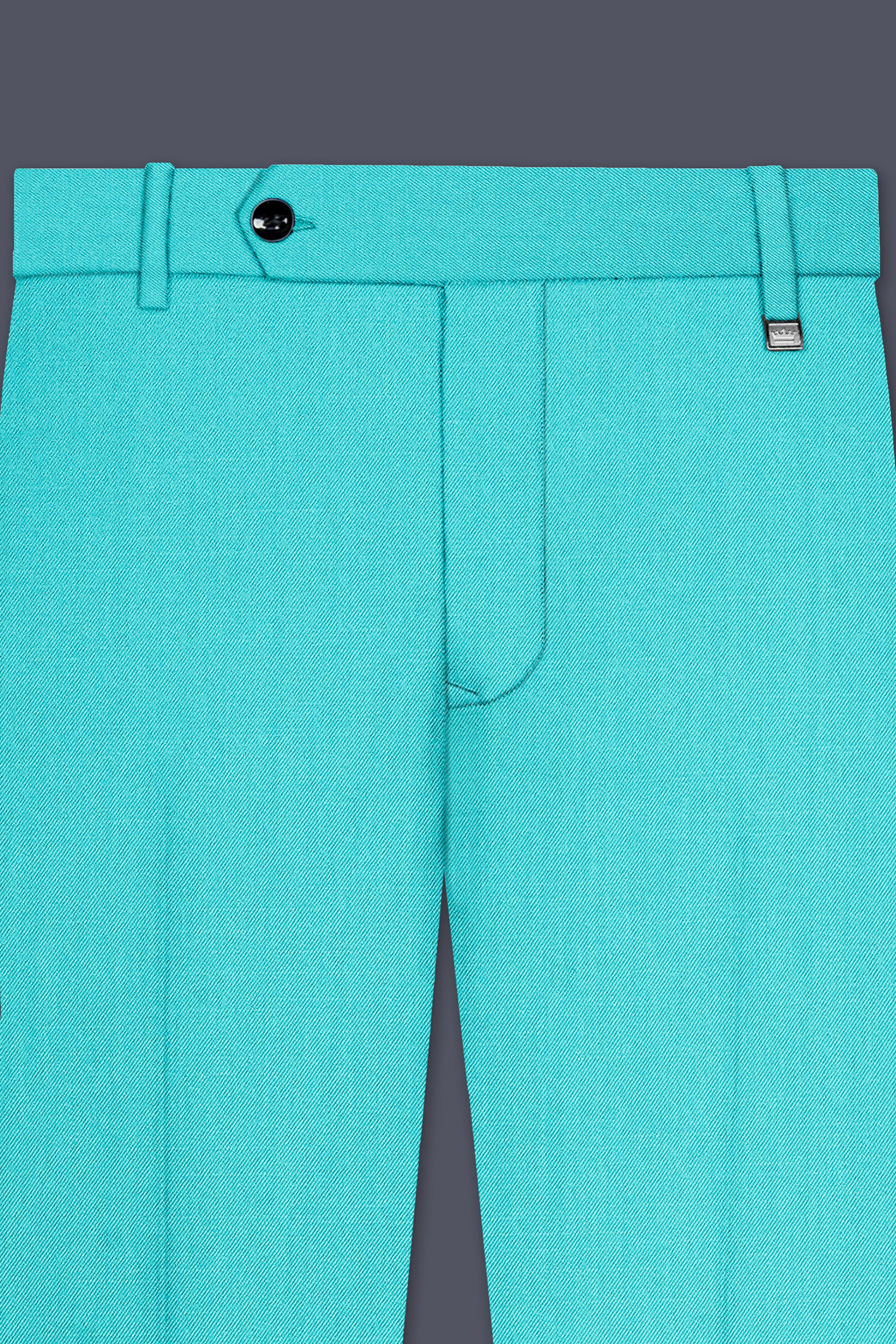 Aegir-Viking Blue Wool Rich Slight Stretch Waistband Pant
