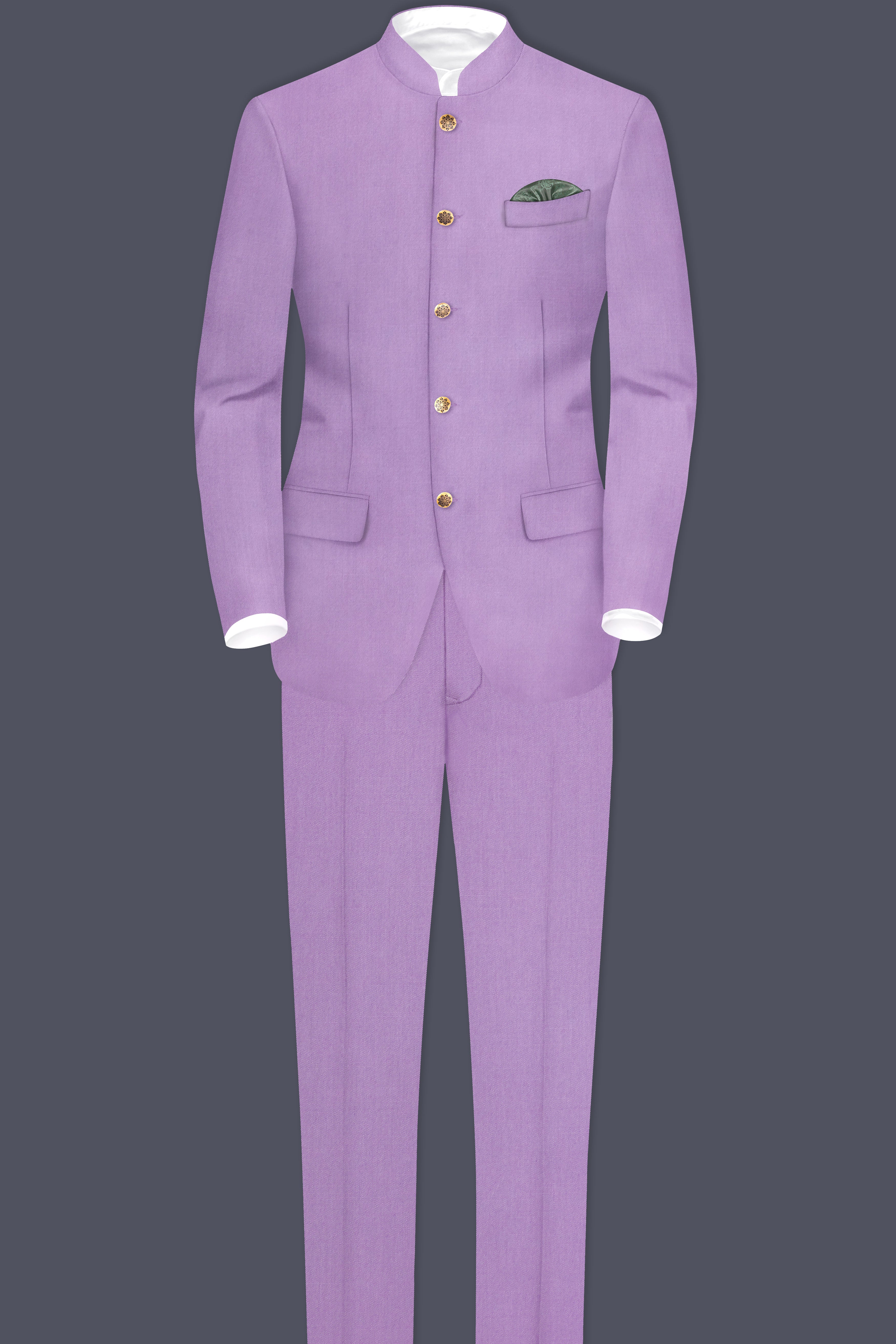 Roylen-Mountbatten Purple Wool Rich Stretchable Traveler Pant