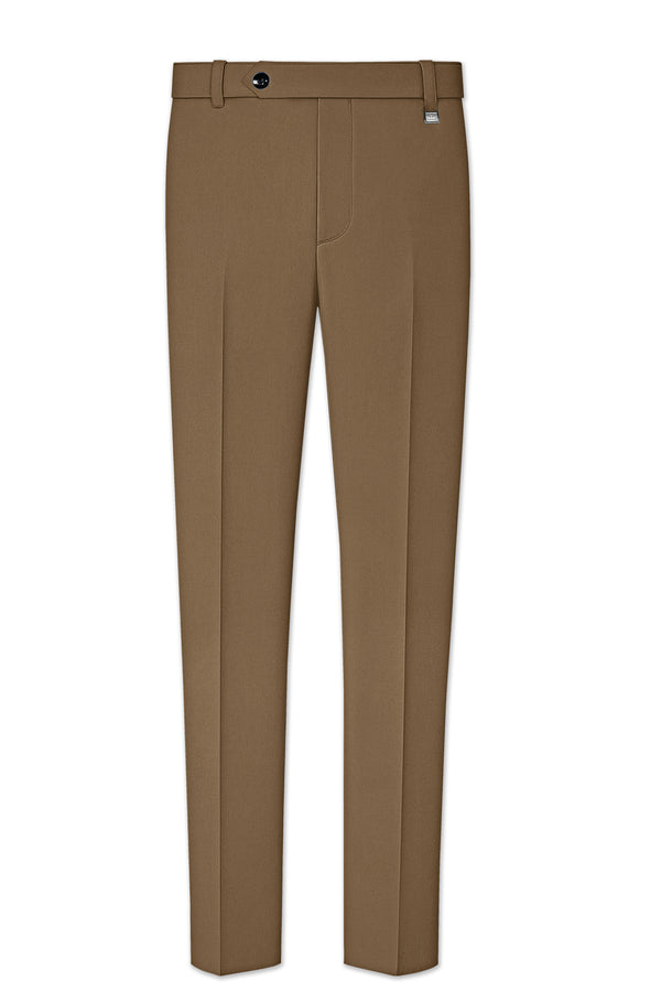 Brunaut-Peanut Brown Wool Rich Stretchable Waistband Pant
