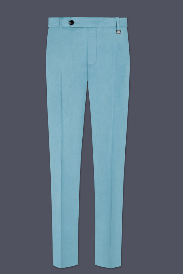 Ocevel-Naptune Blue Velvet Stretchable Waistband Pant