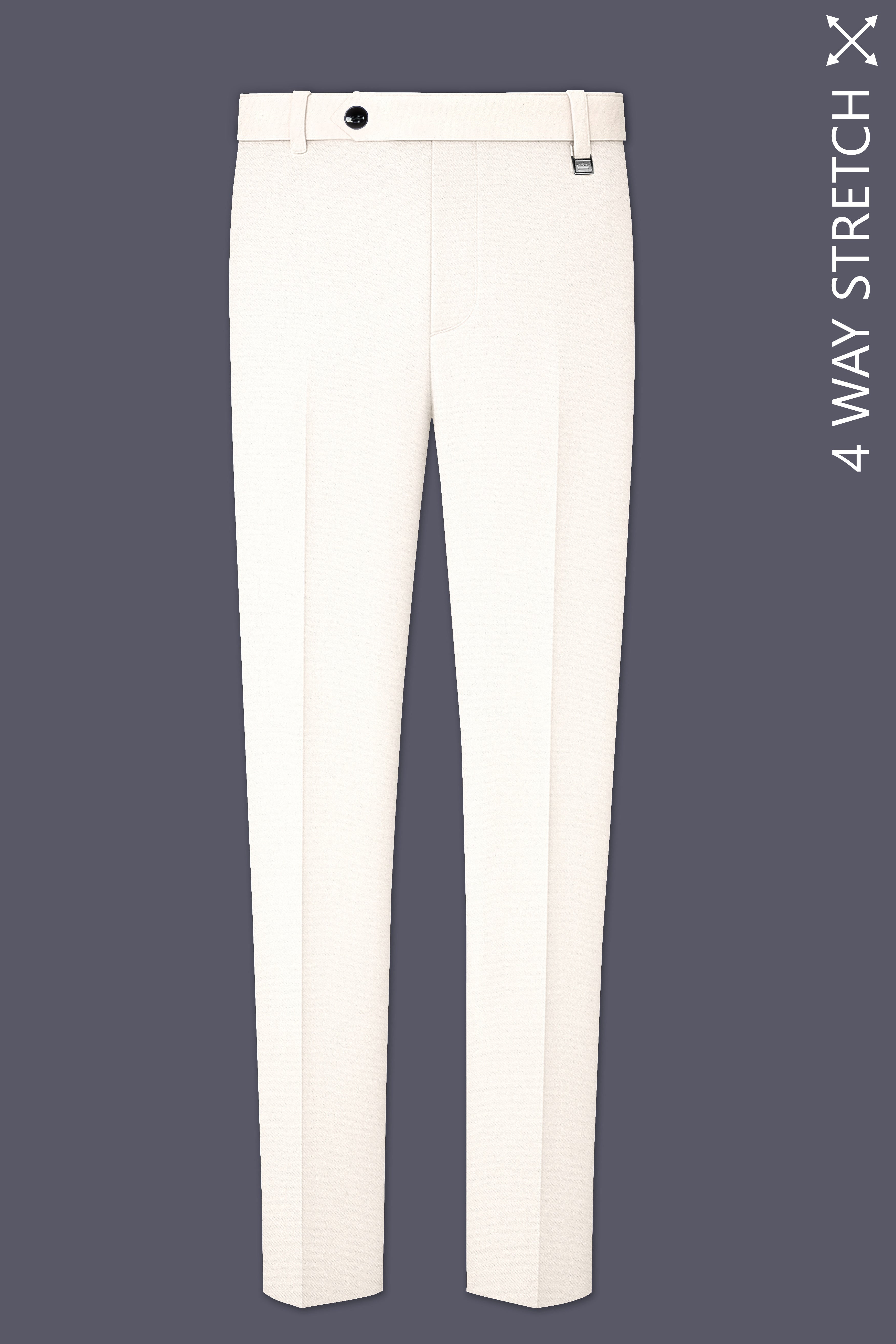 Biancore-Vista White 4-Way Stretch Premium Cotton Pant