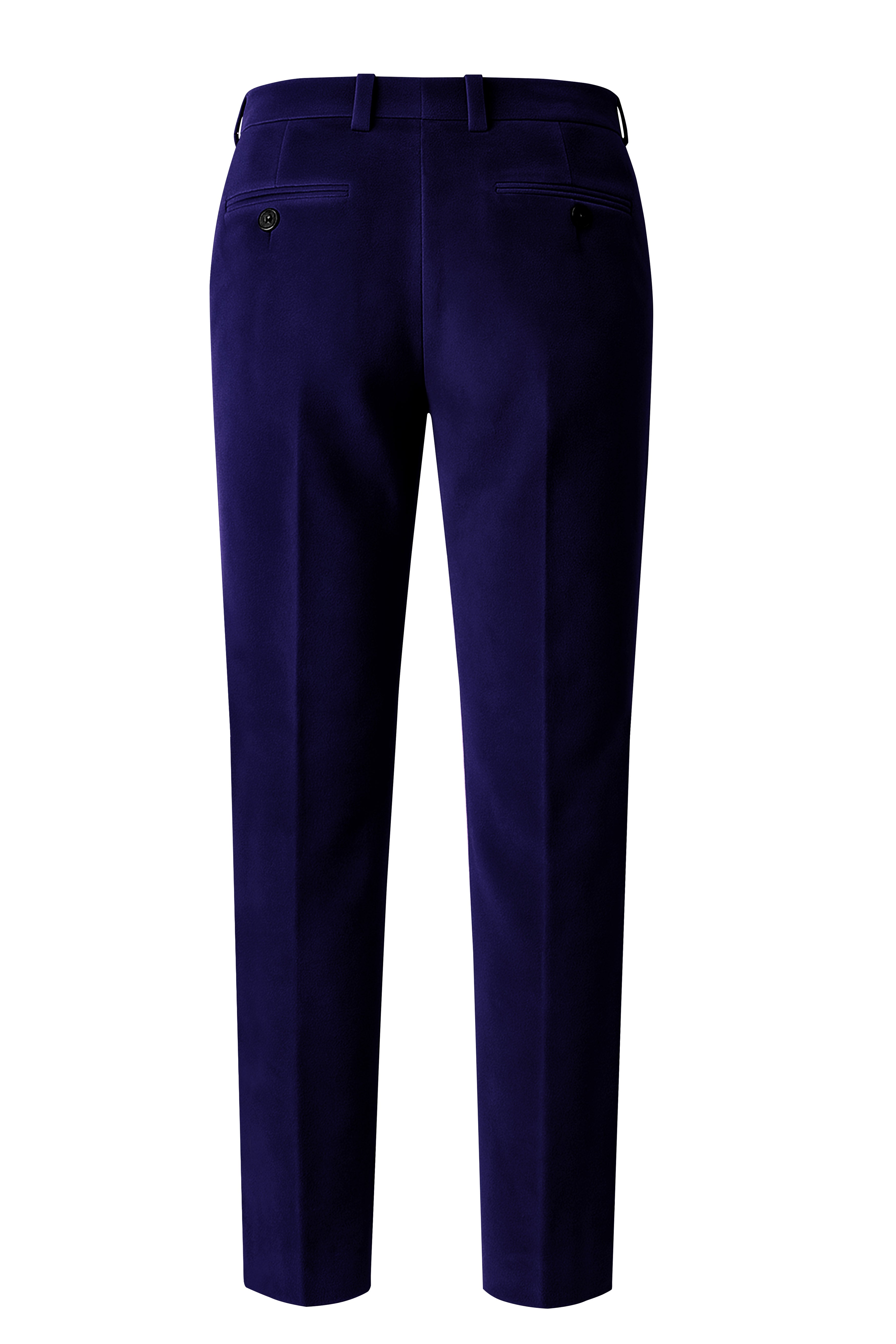 Azurion-Royal Blue Velvet Stretchable Waistband Pant