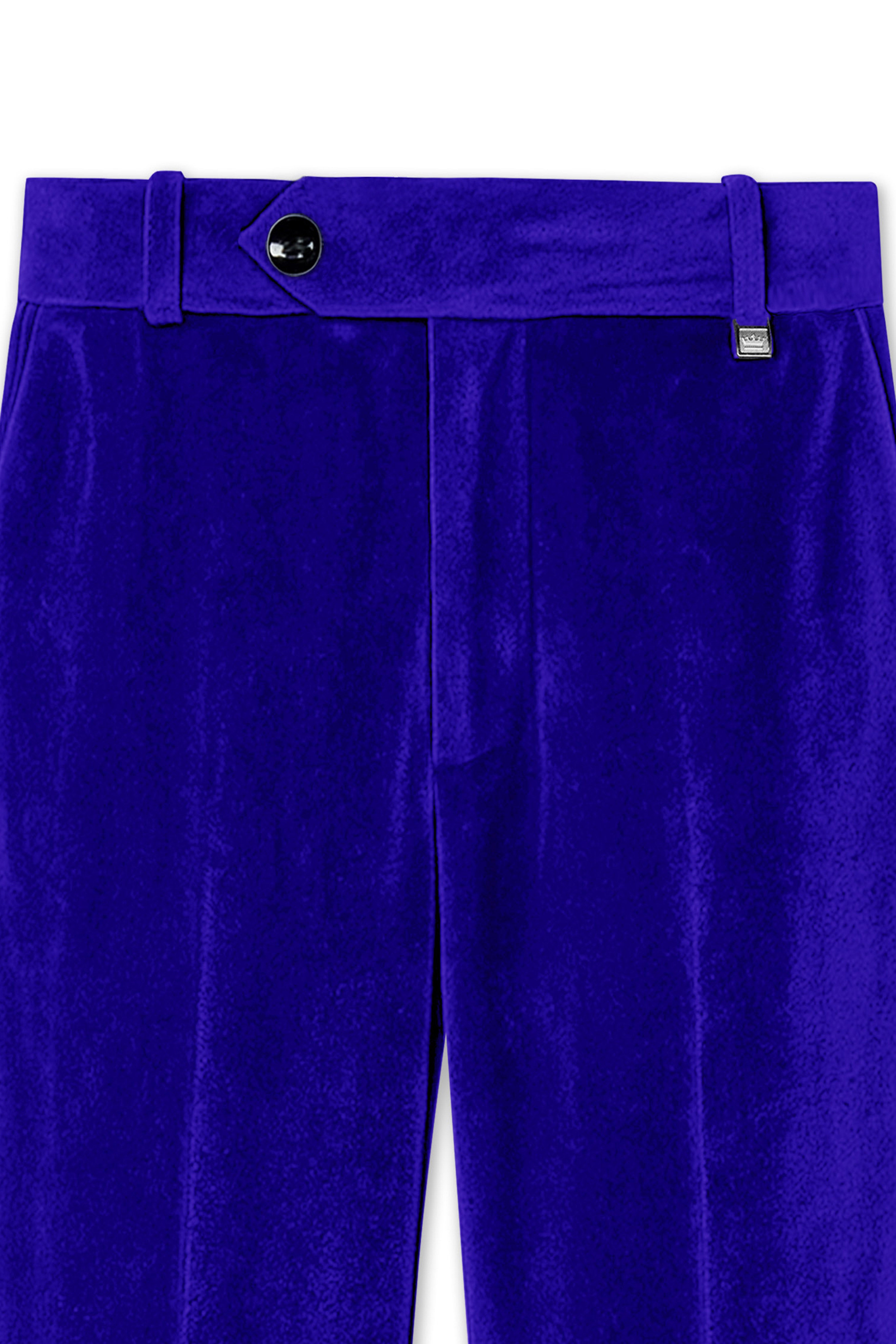 Blucrest-Ultramarine Blue Velvet Stretchable Waistband Pant
