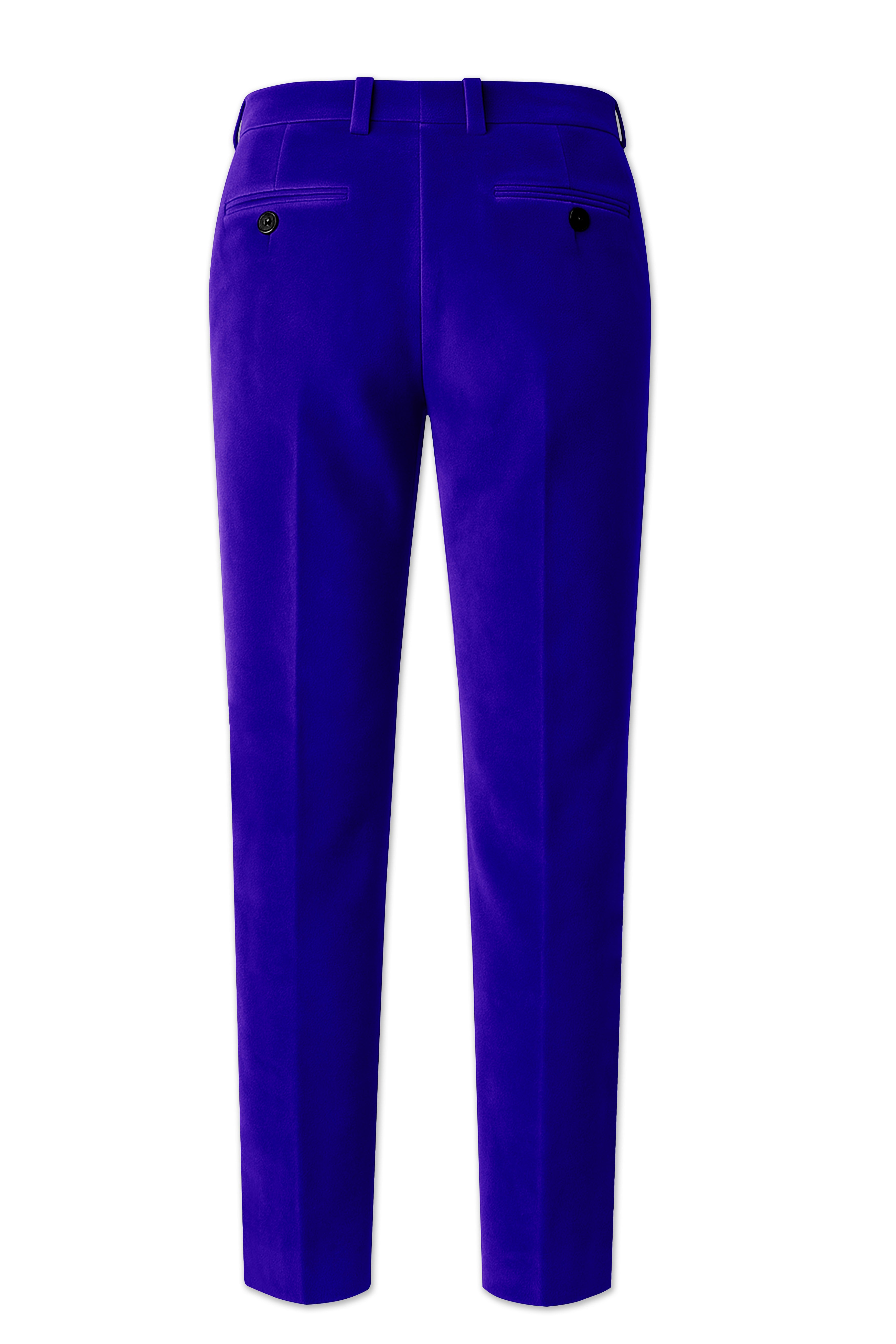 Blucrest-Ultramarine Blue Velvet Stretchable Waistband Pant