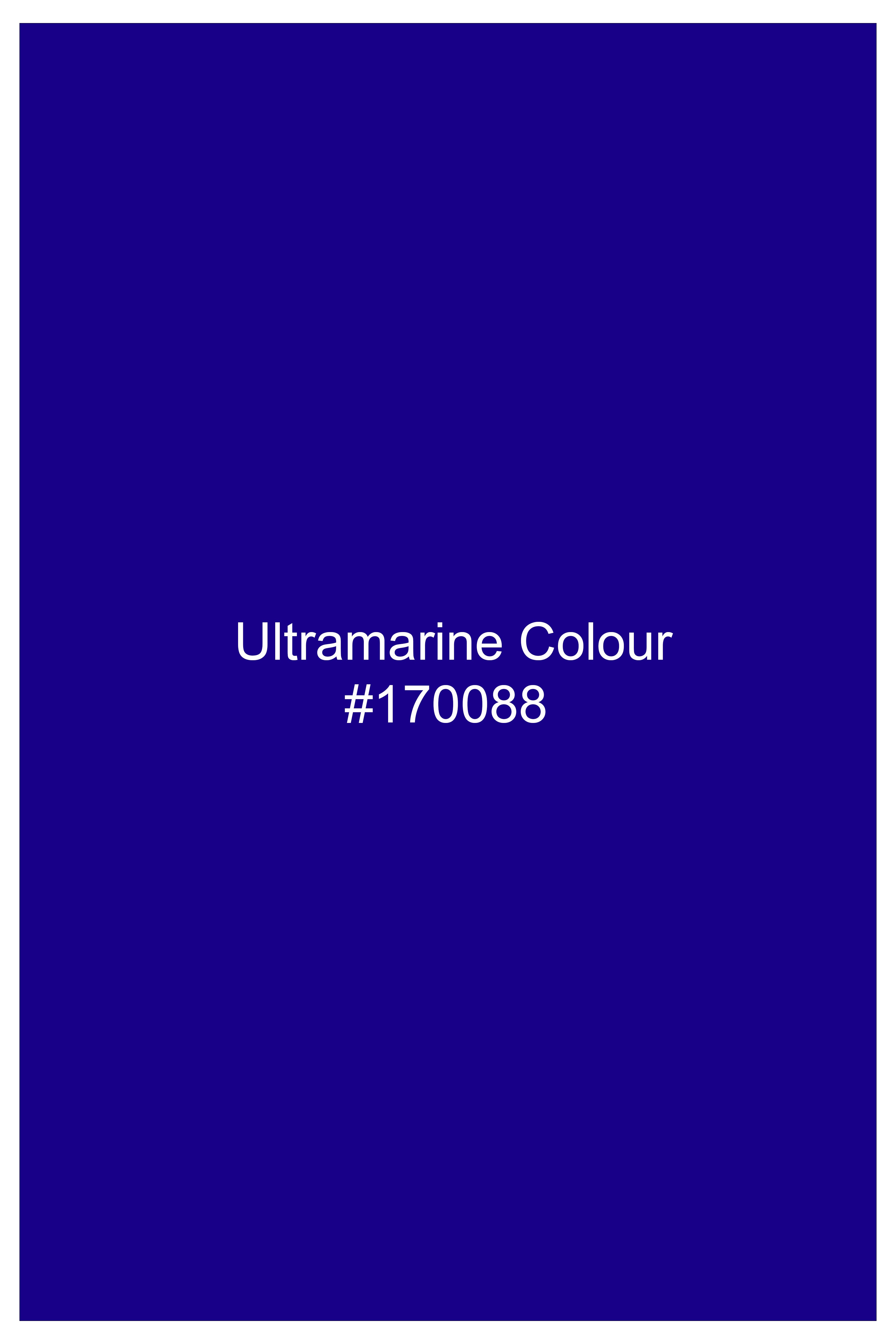 Blucrest-Ultramarine Blue Velvet Stretchable Waistband Pant