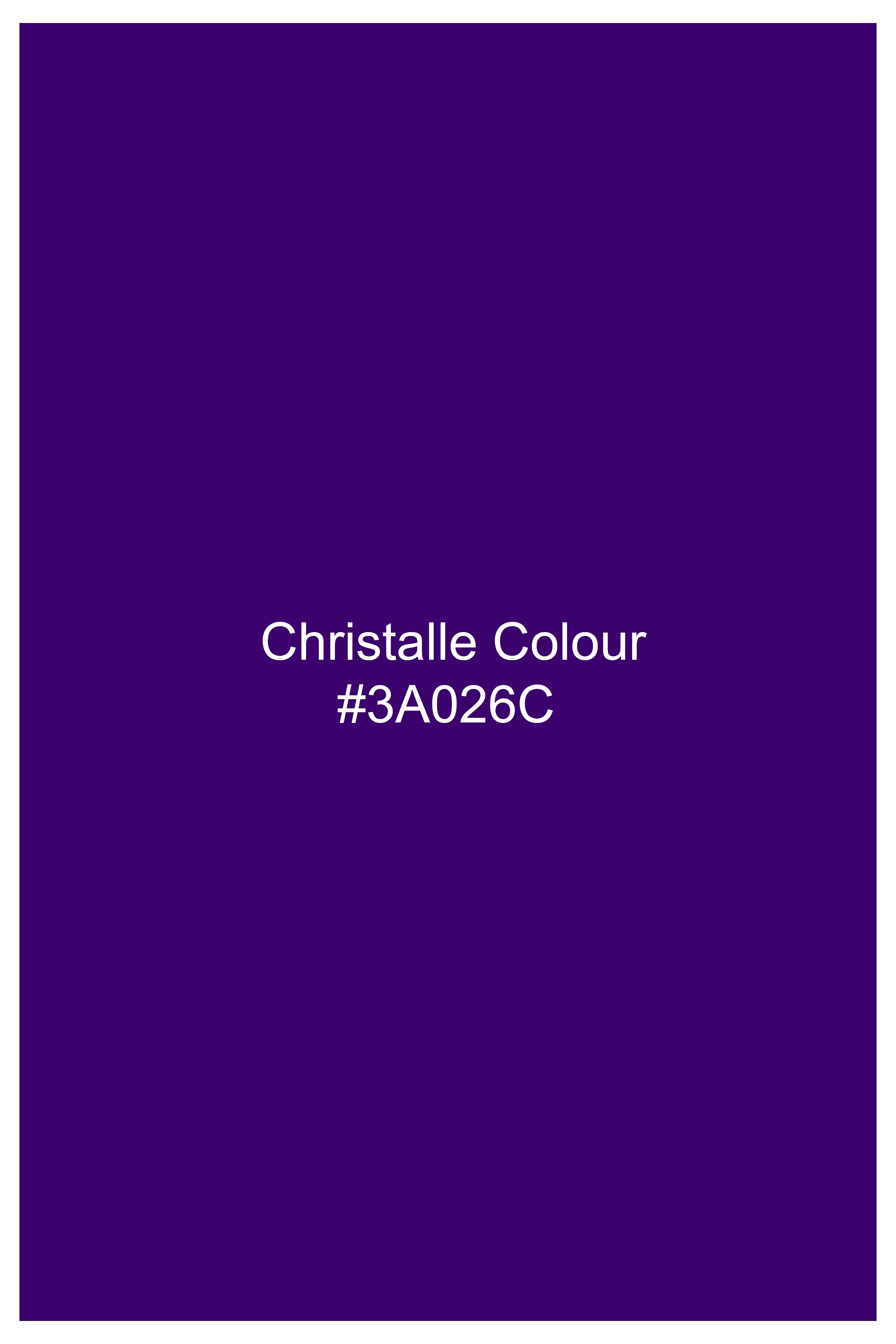 Purvion-Christalle Purple Velvet Stretchable Waistband Pant