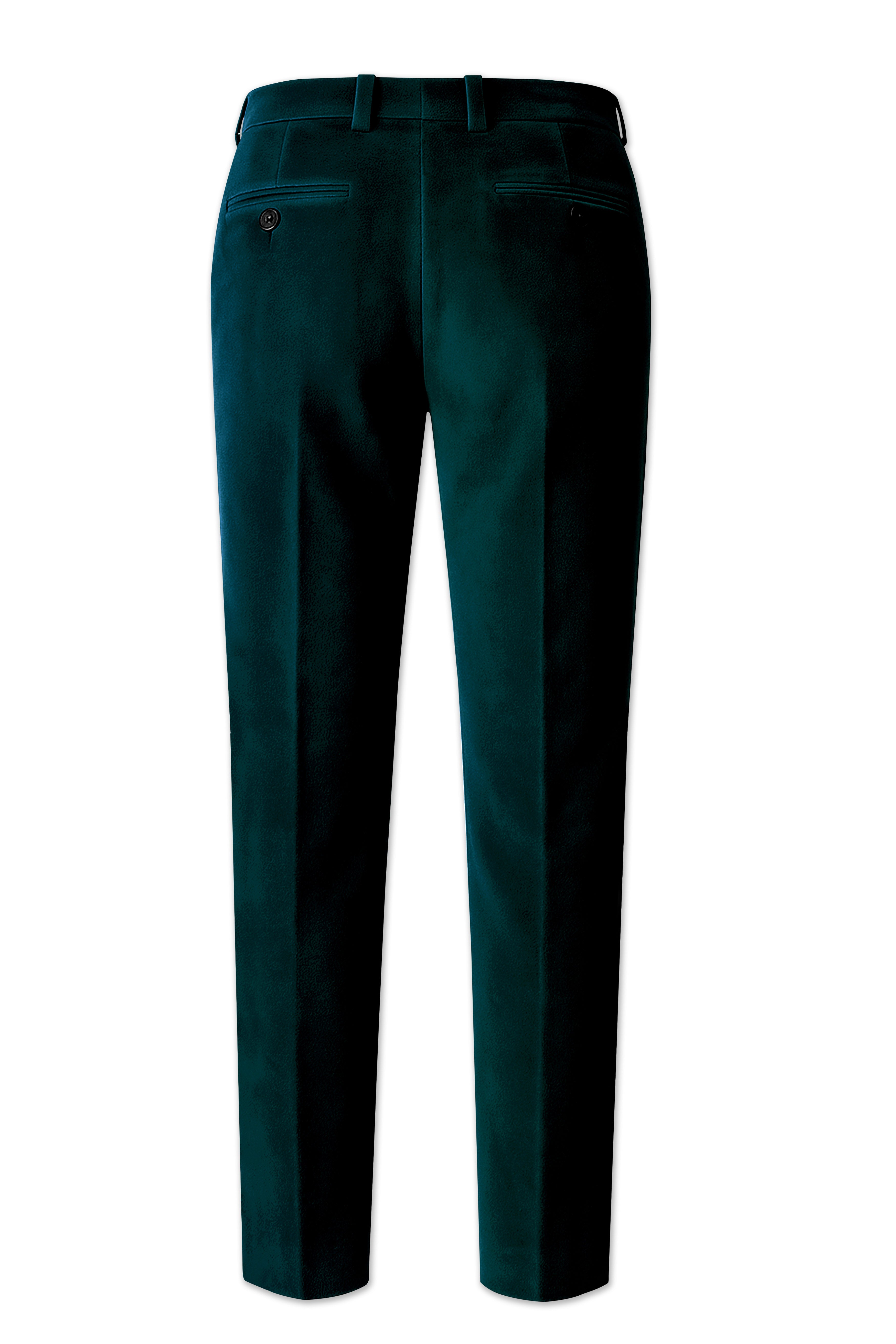 Emerivell-Burnham Green Velvet Stretchable Waistband Pant