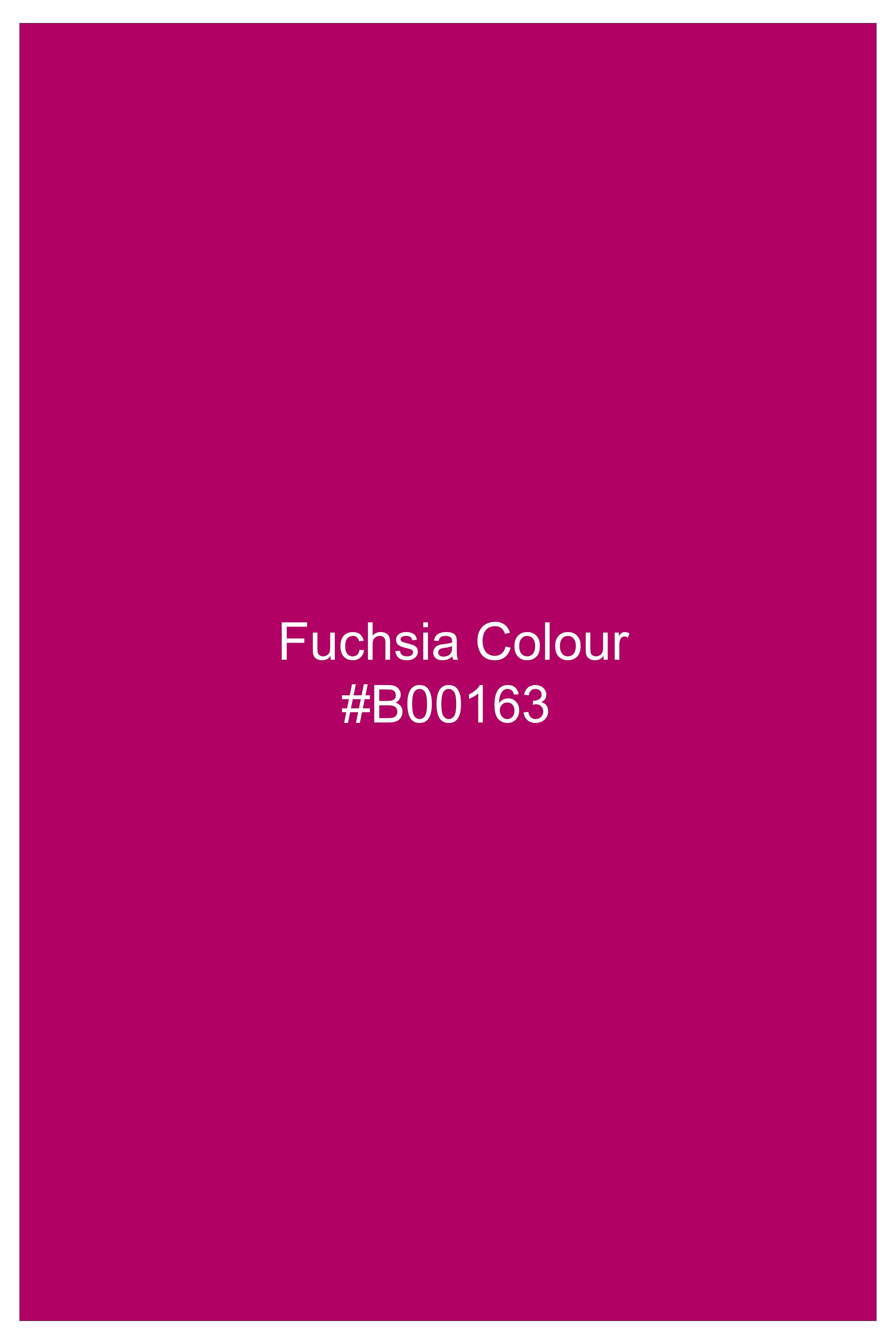 Rosivell-Fuchsia Pink Velvet Stretchable Waistband Pant