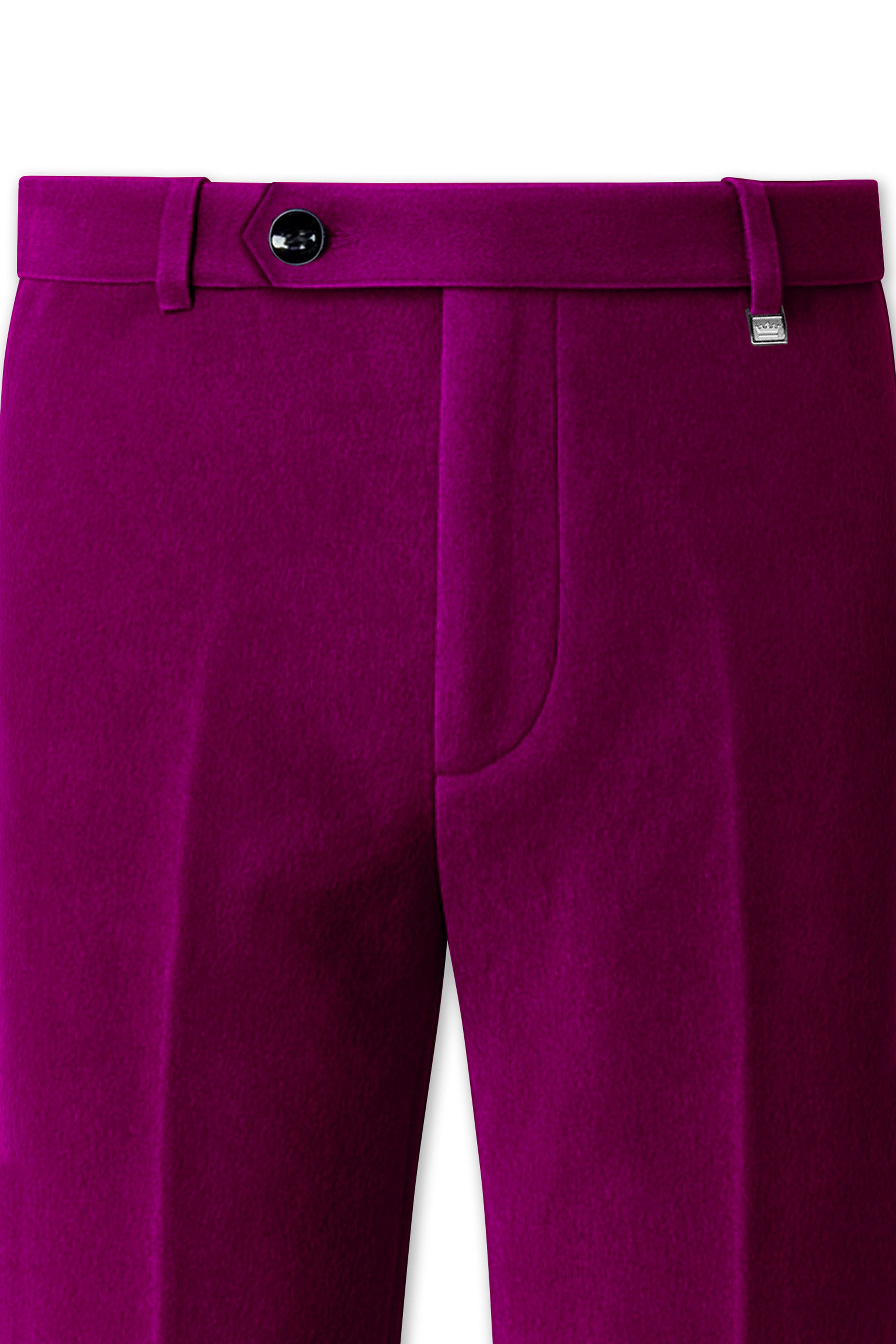Velcrimora-Mulberry Purple Velvet Stretchable Waistband Pant