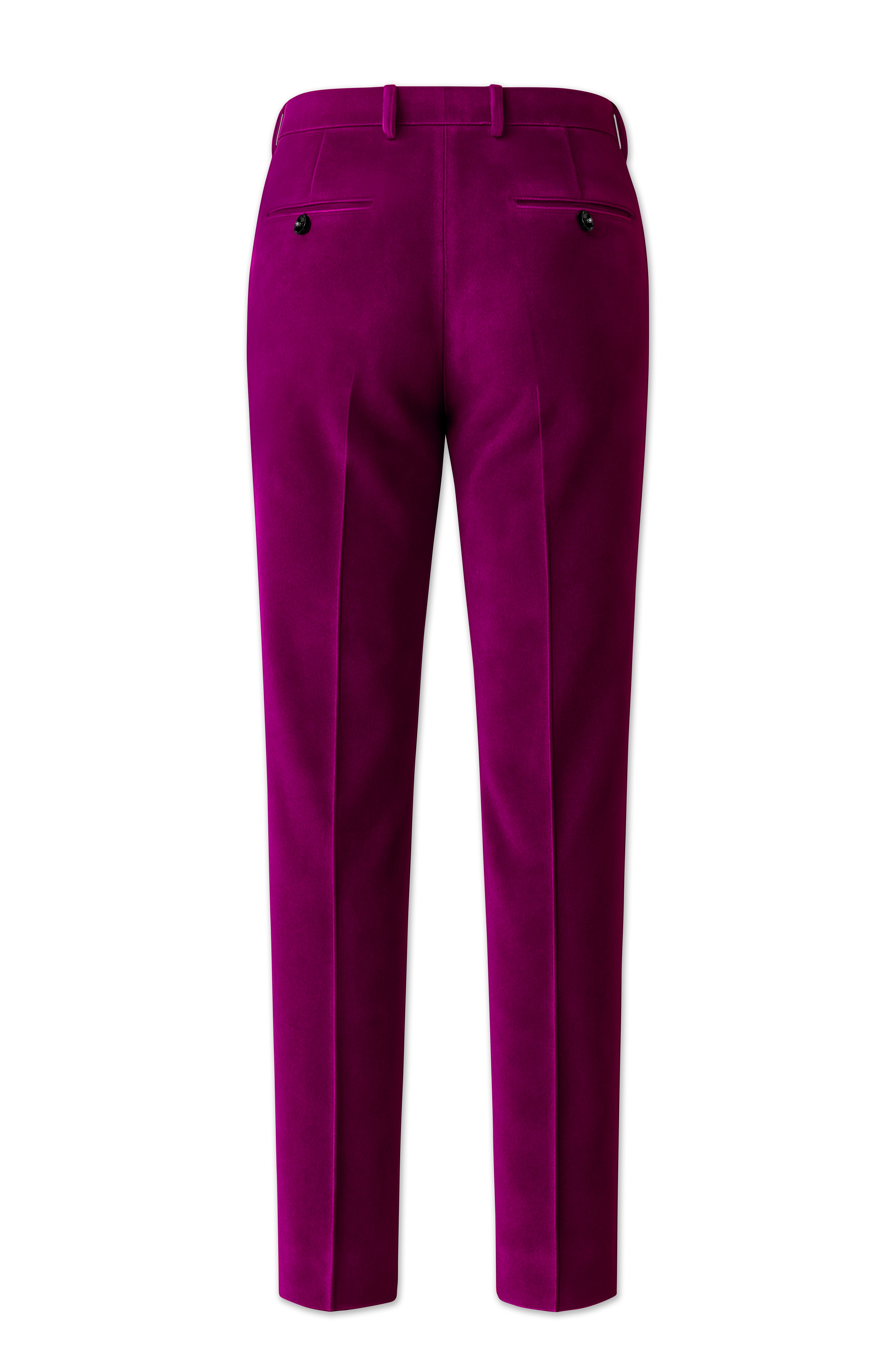 Velcrimora-Mulberry Purple Velvet Stretchable Waistband Pant