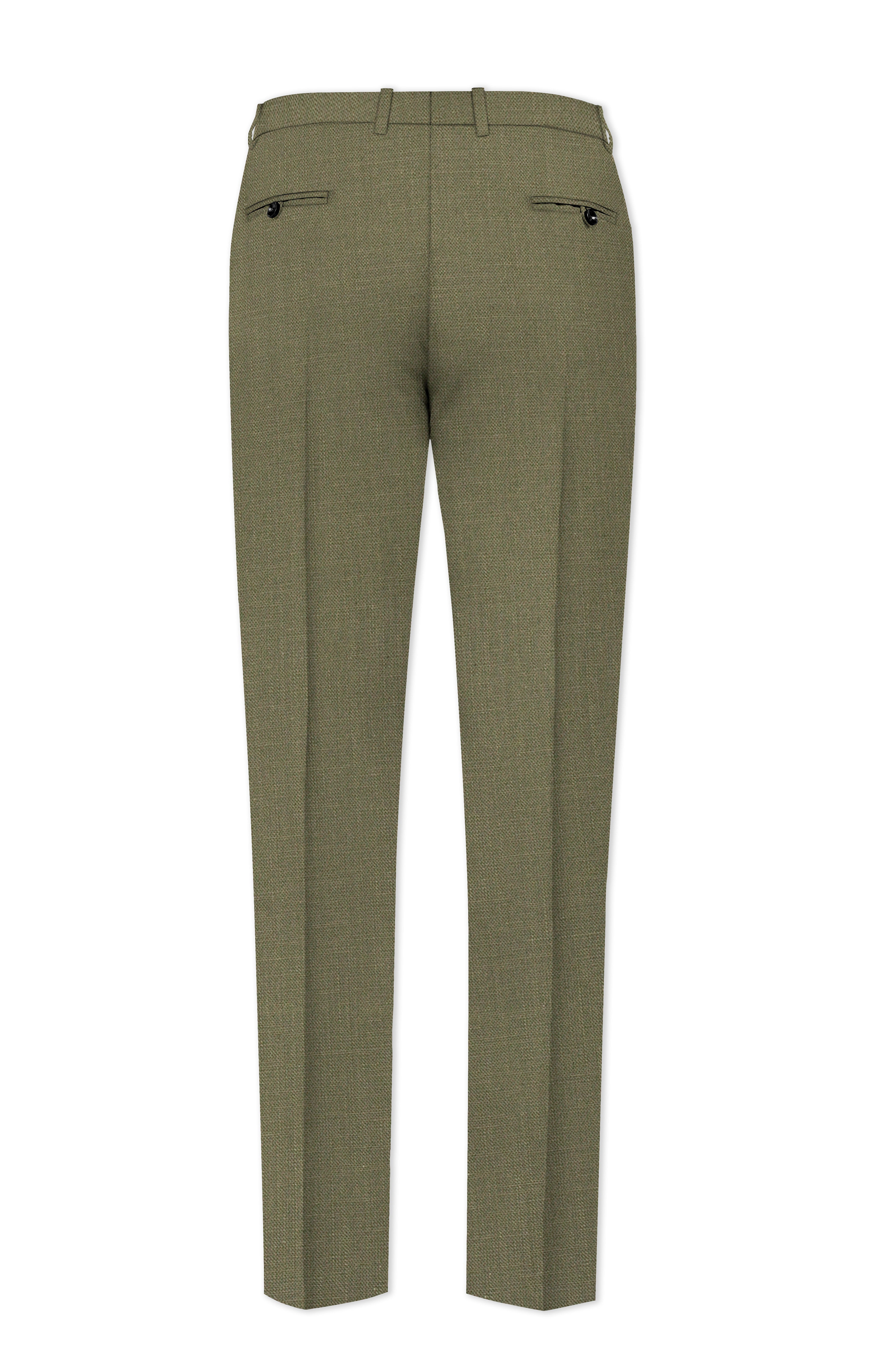 Zyren-Finch Green Luxurious Linen Stretchable Waistband Pant