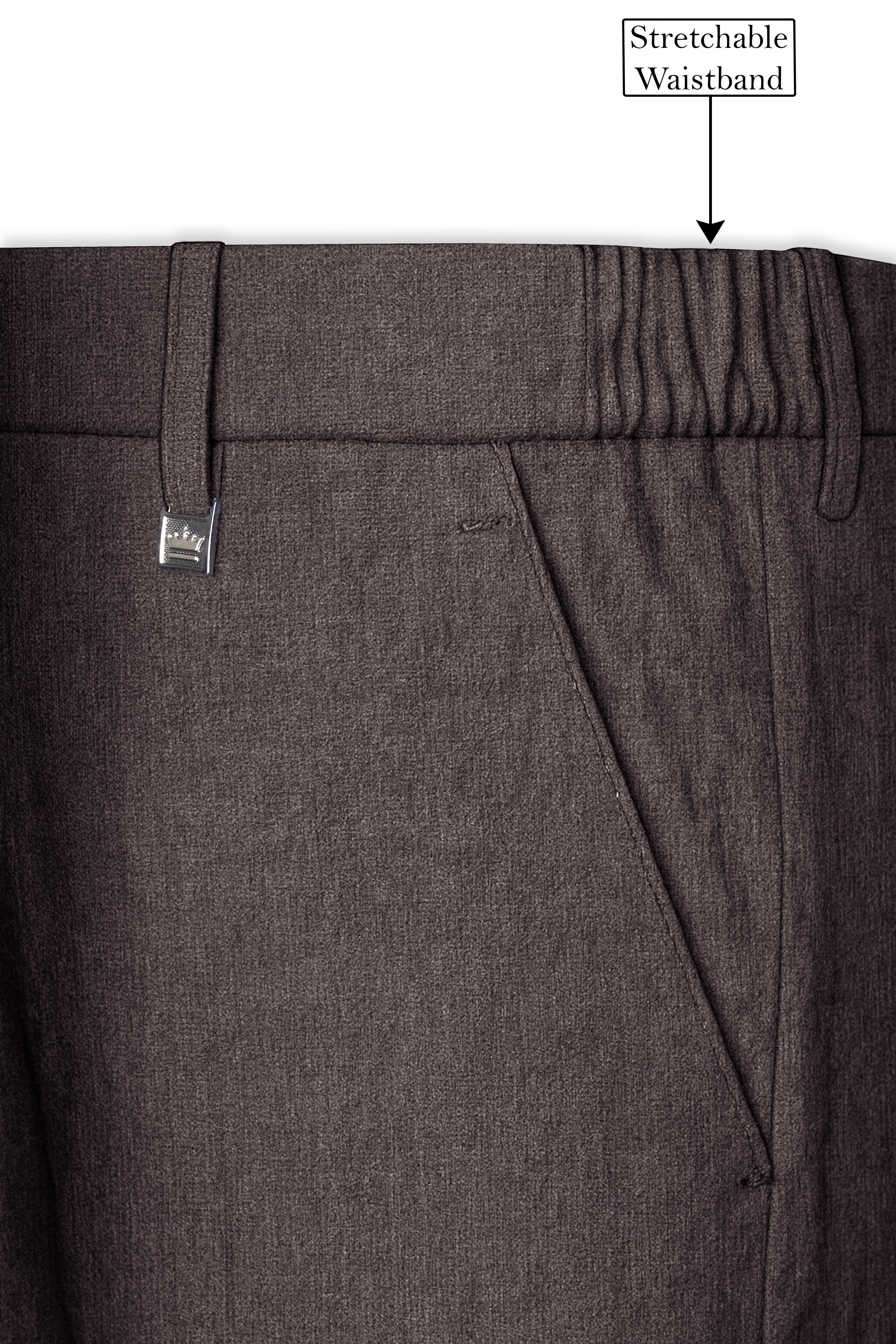 Terravo-Iridium Brown Luxurious Linen Stretchable Waistband Pant