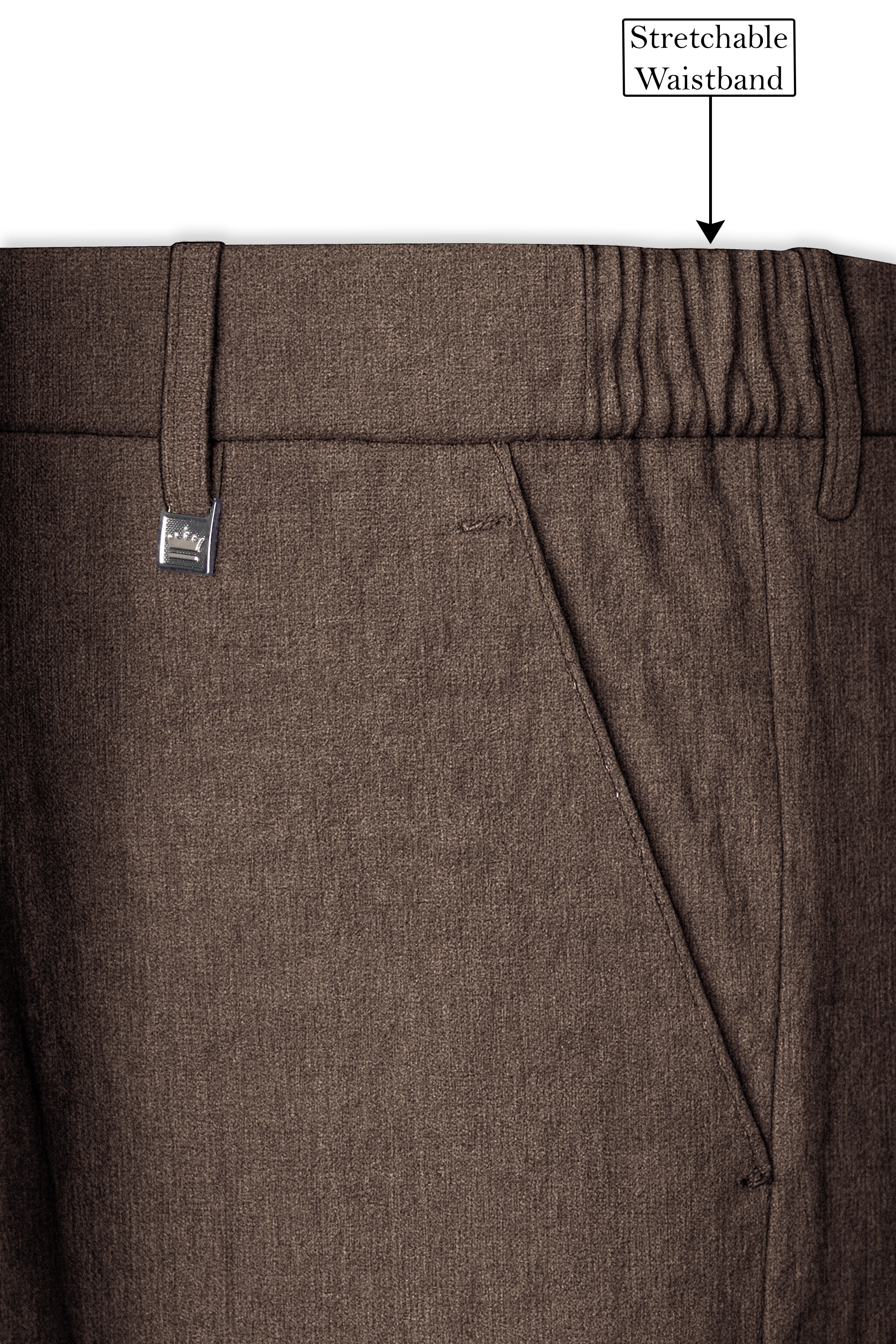 Velbrun-Kabul Brown Luxurious Linen Stretchable Waistband Pant
