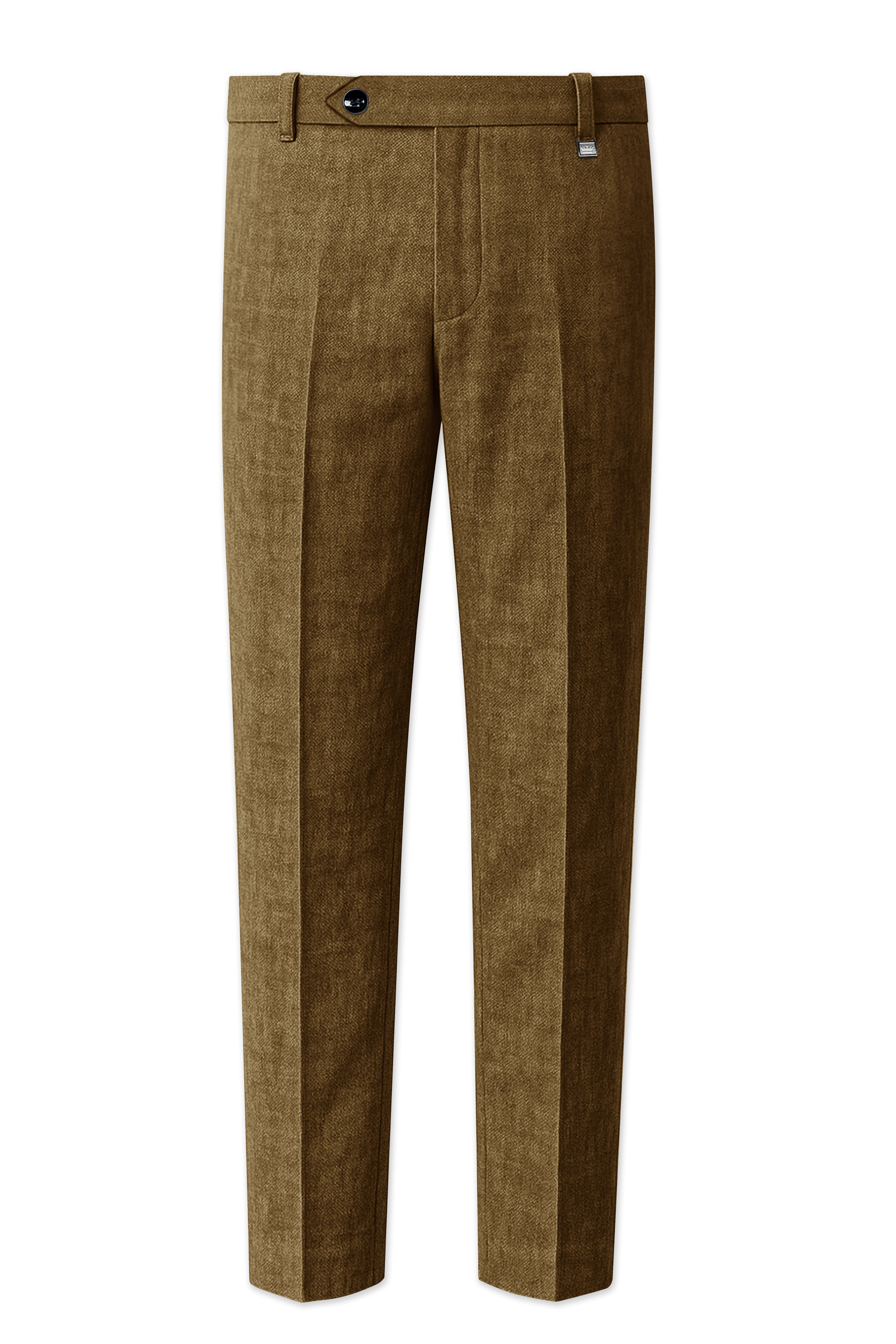 Brunoro-Shadow Brown Luxurious Linen Stretchable Waistband Pant