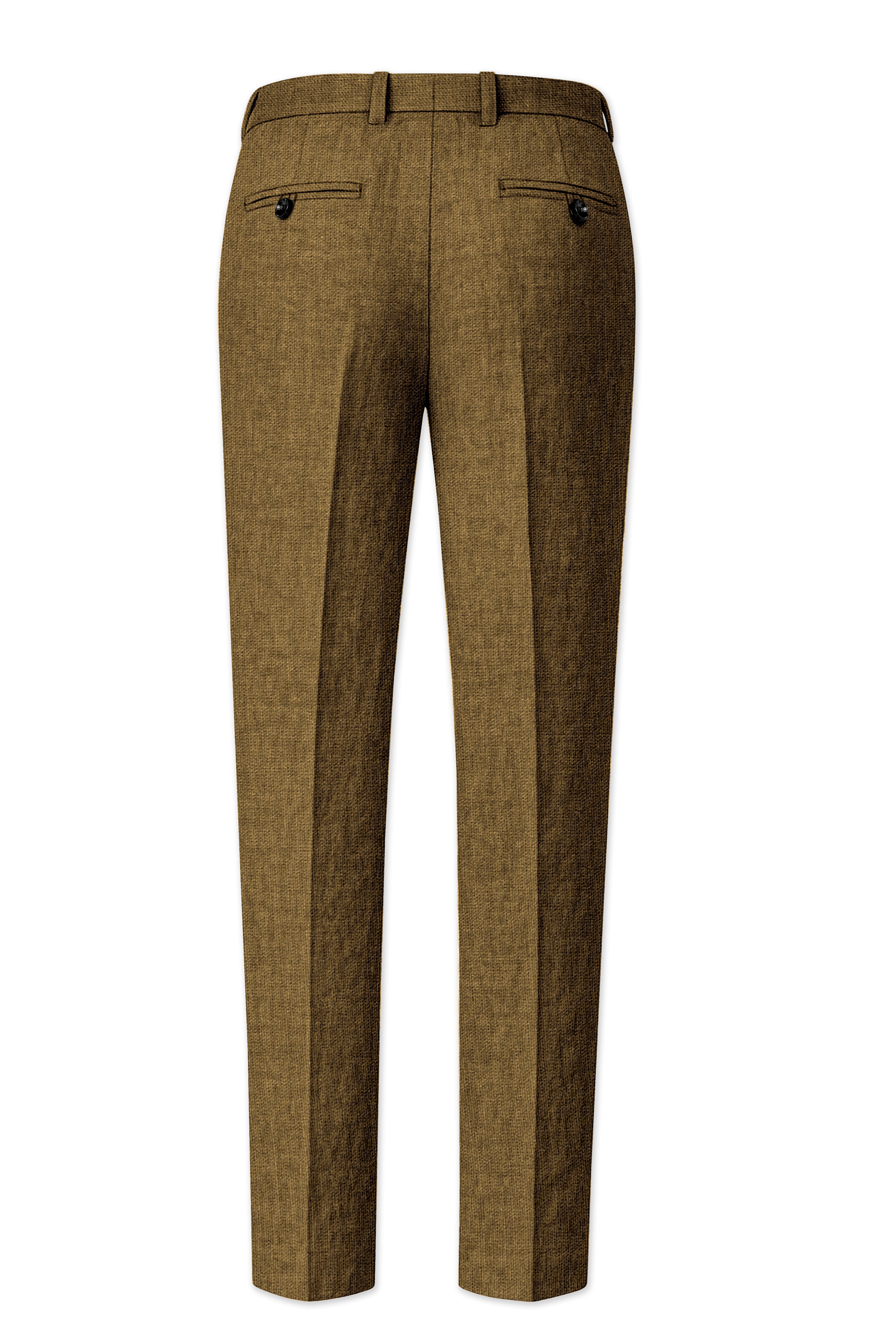 Brunoro-Shadow Brown Luxurious Linen Stretchable Waistband Pant