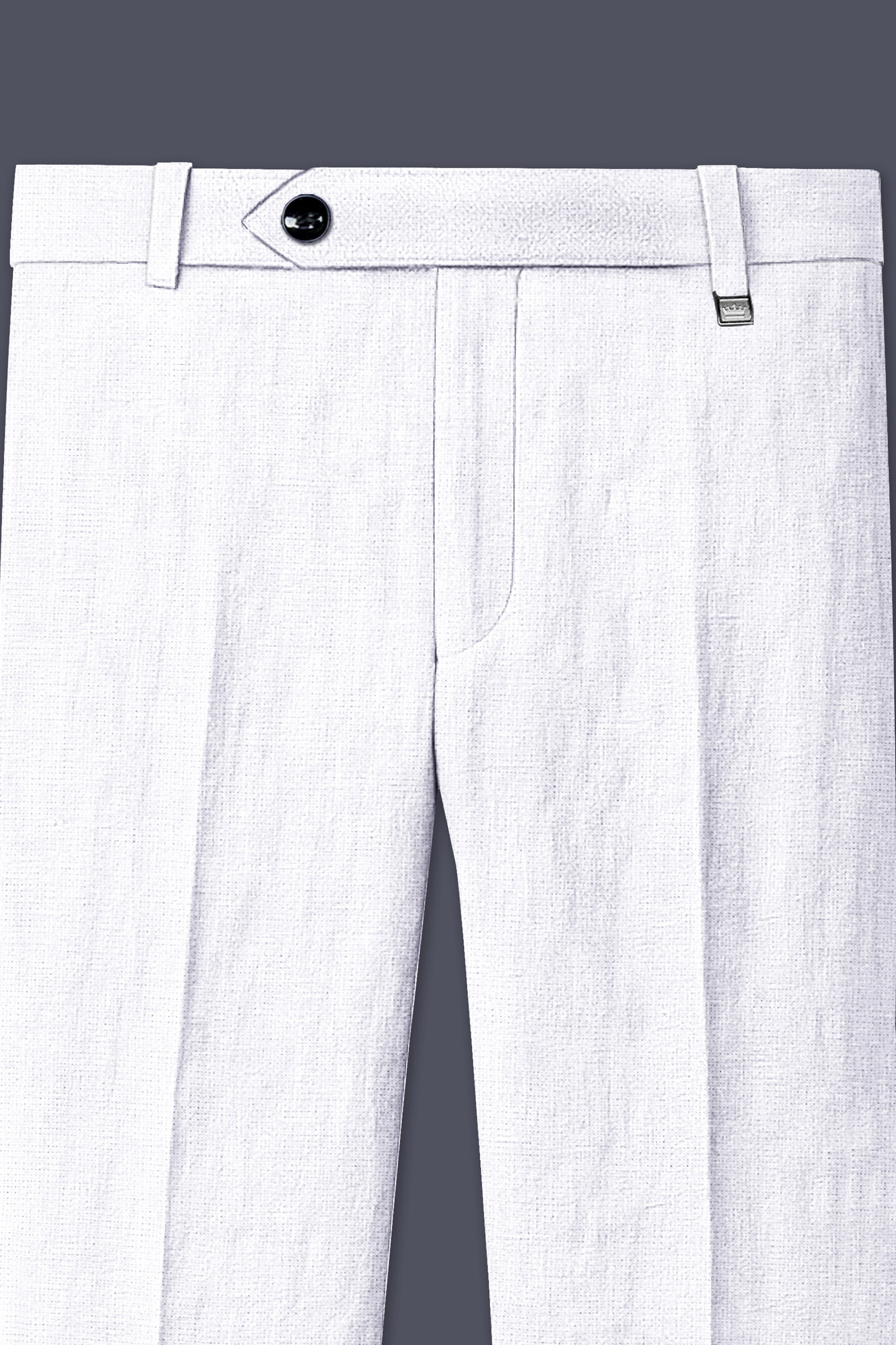 Alvesso-Bright White Luxurious Linen Stretchable Waistband Pant