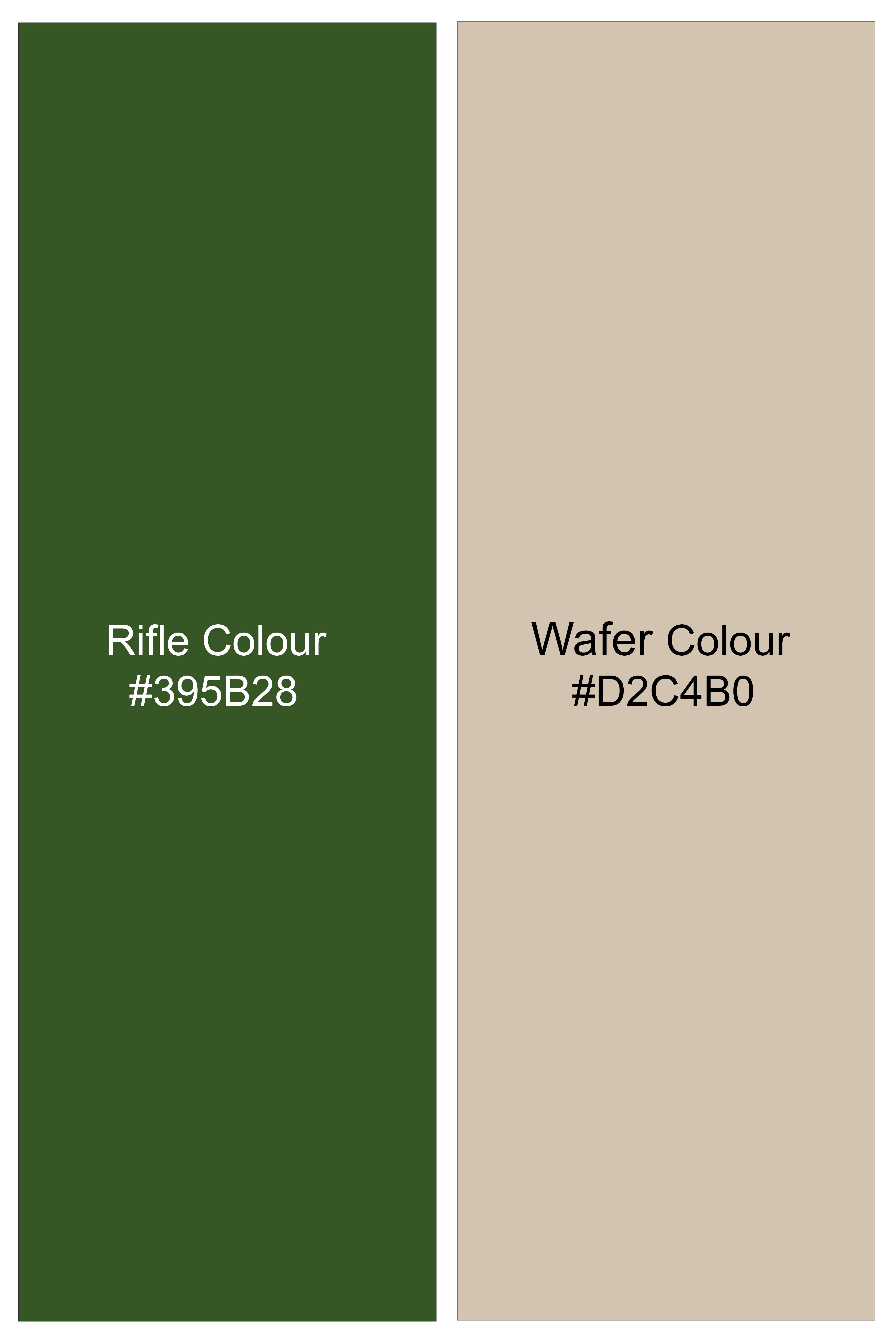 Virenza-Rifle Green and Wafer Cream Tie Dye Printed Premium Cotton Stretchable Waistband Pant