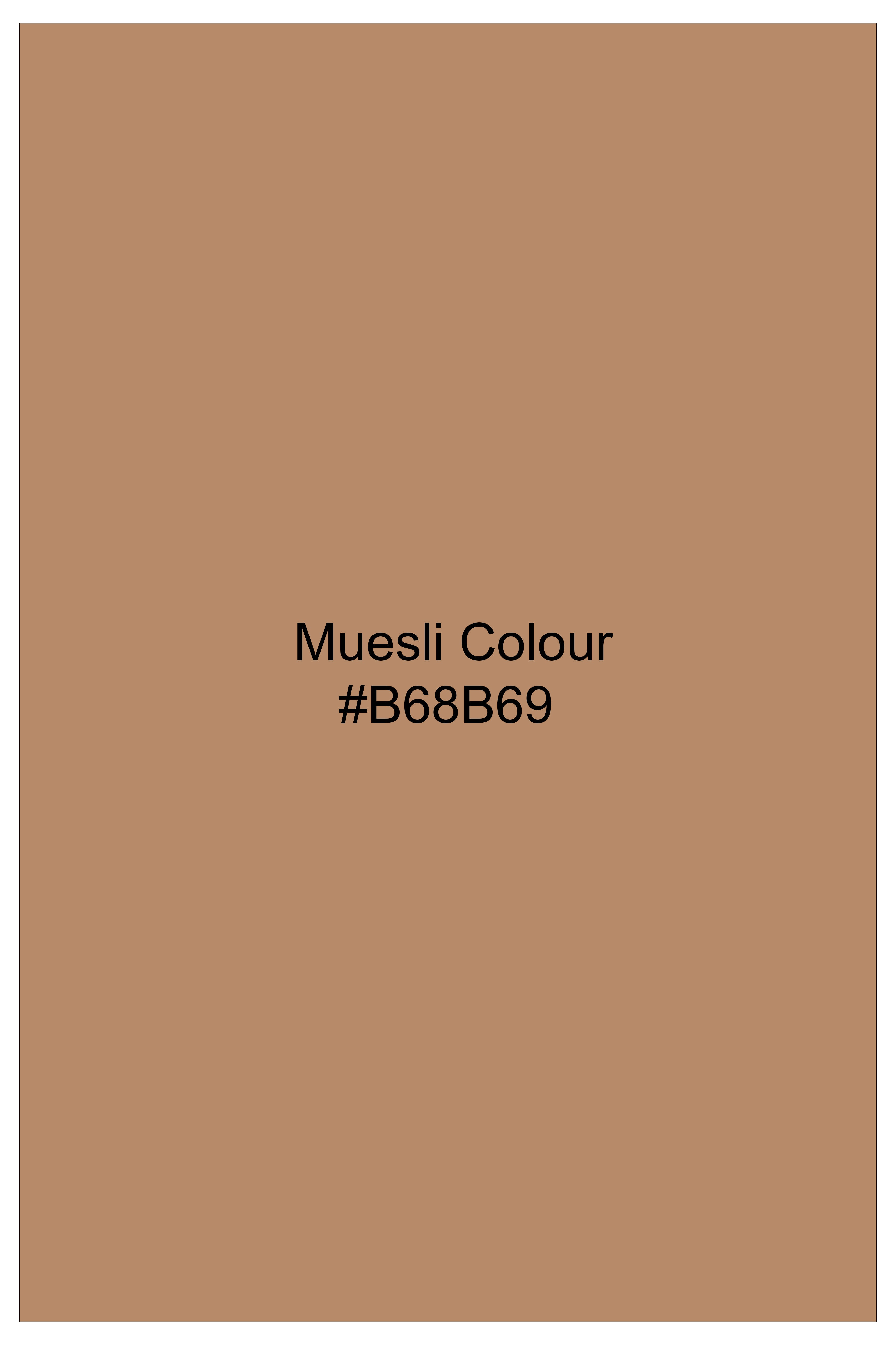 Cordenza-Muesli Brown Corduroy Stretchable Waistband Pant