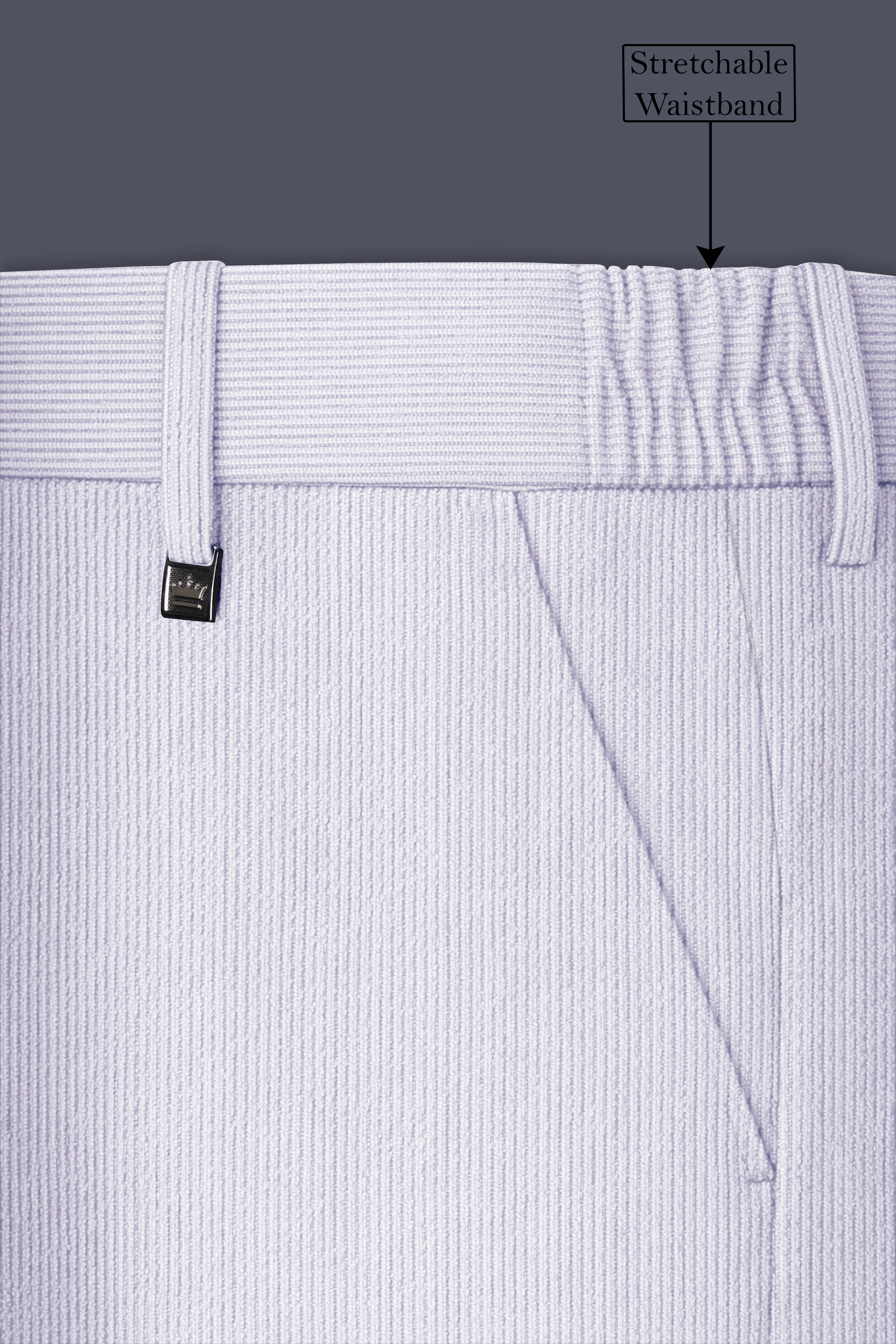 Auremerc-Mercury Gray Corduroy Stretchable Waistband Pant