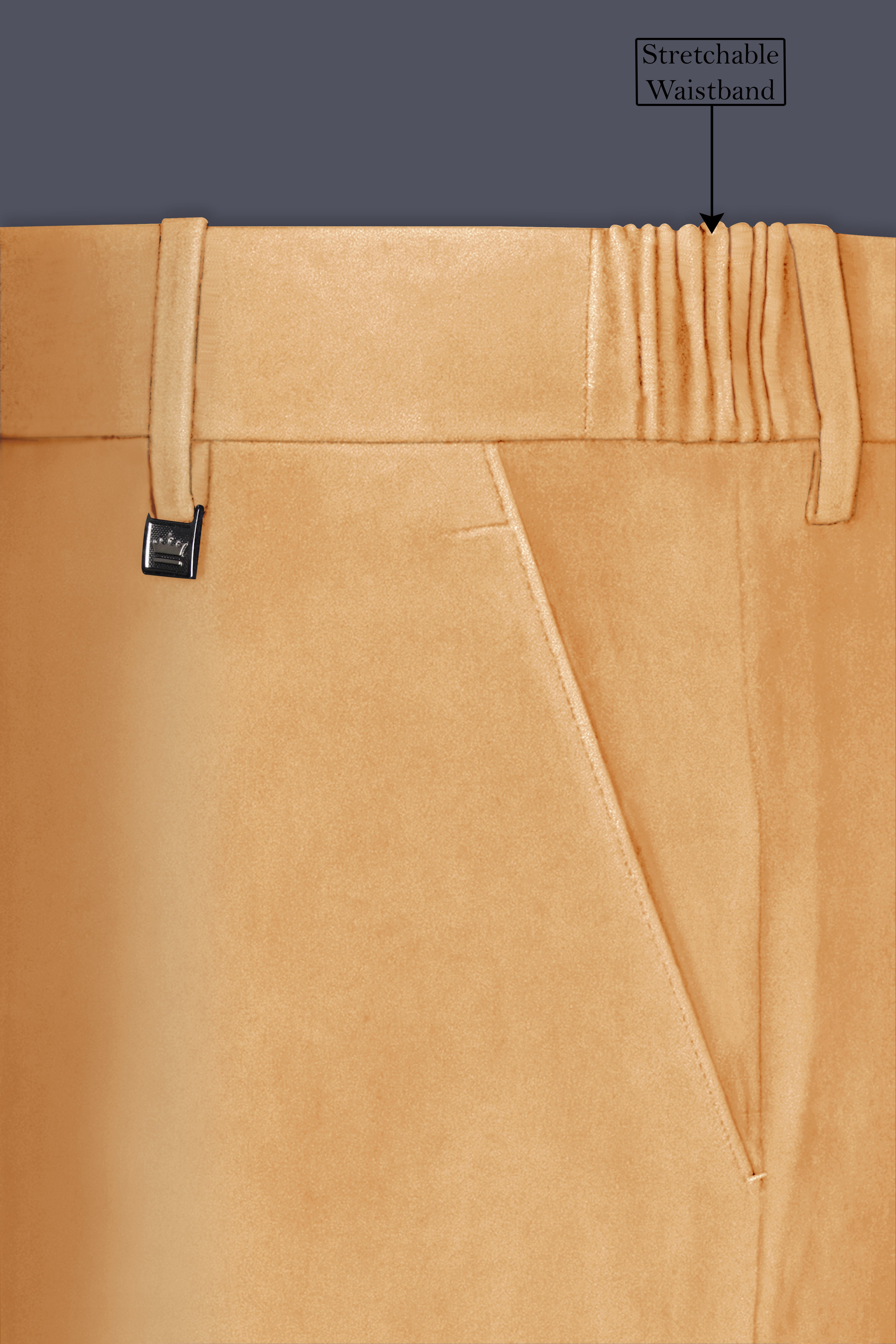 Crema-Tumbleweed Cream Velvet Stretchable Waistband Pant