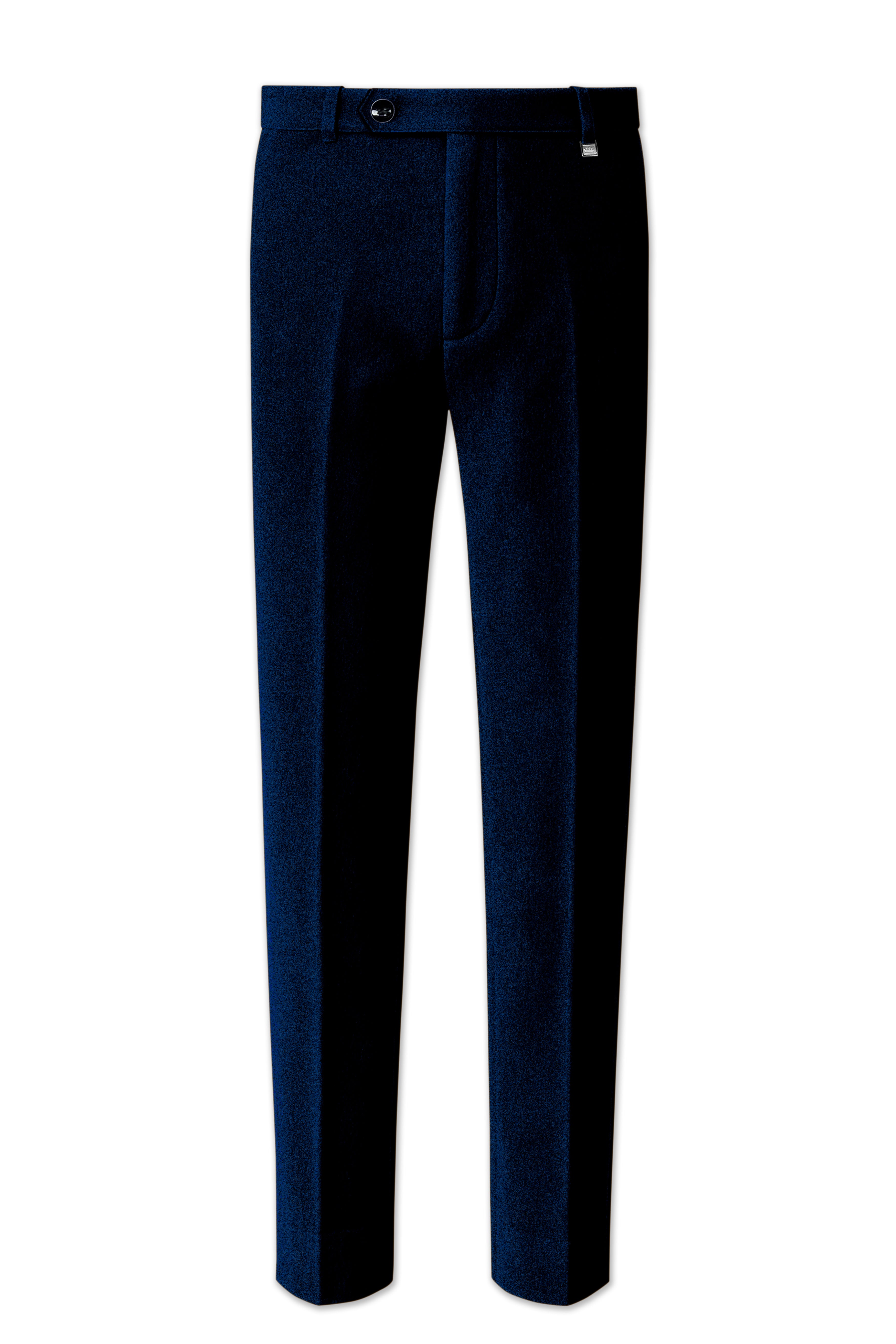 Ashen-Cinder Blue Velvet Stretchable Waistband Pant