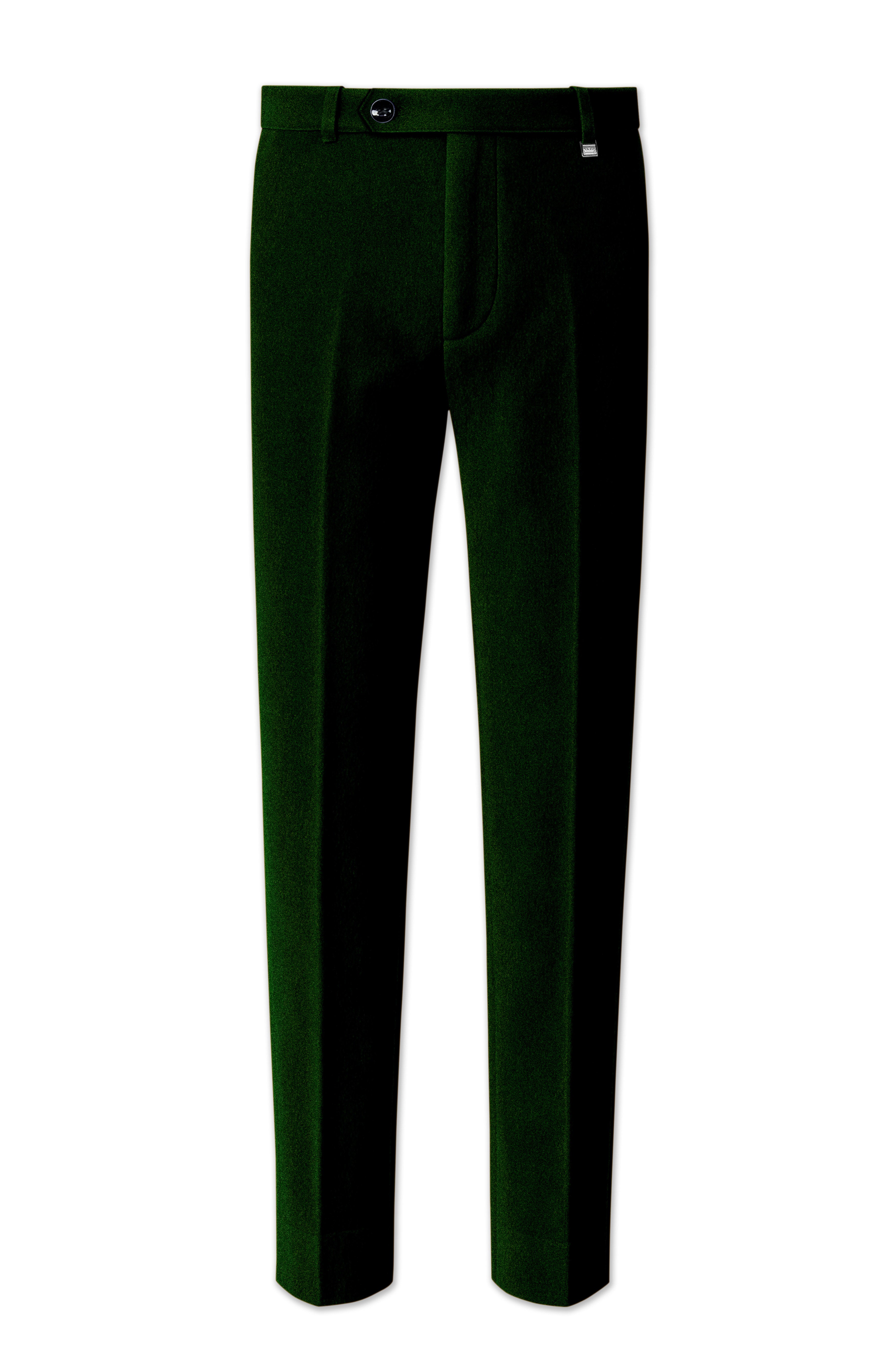 Emerald-Sacramento Green Velvet Stretchable Waistband Pant