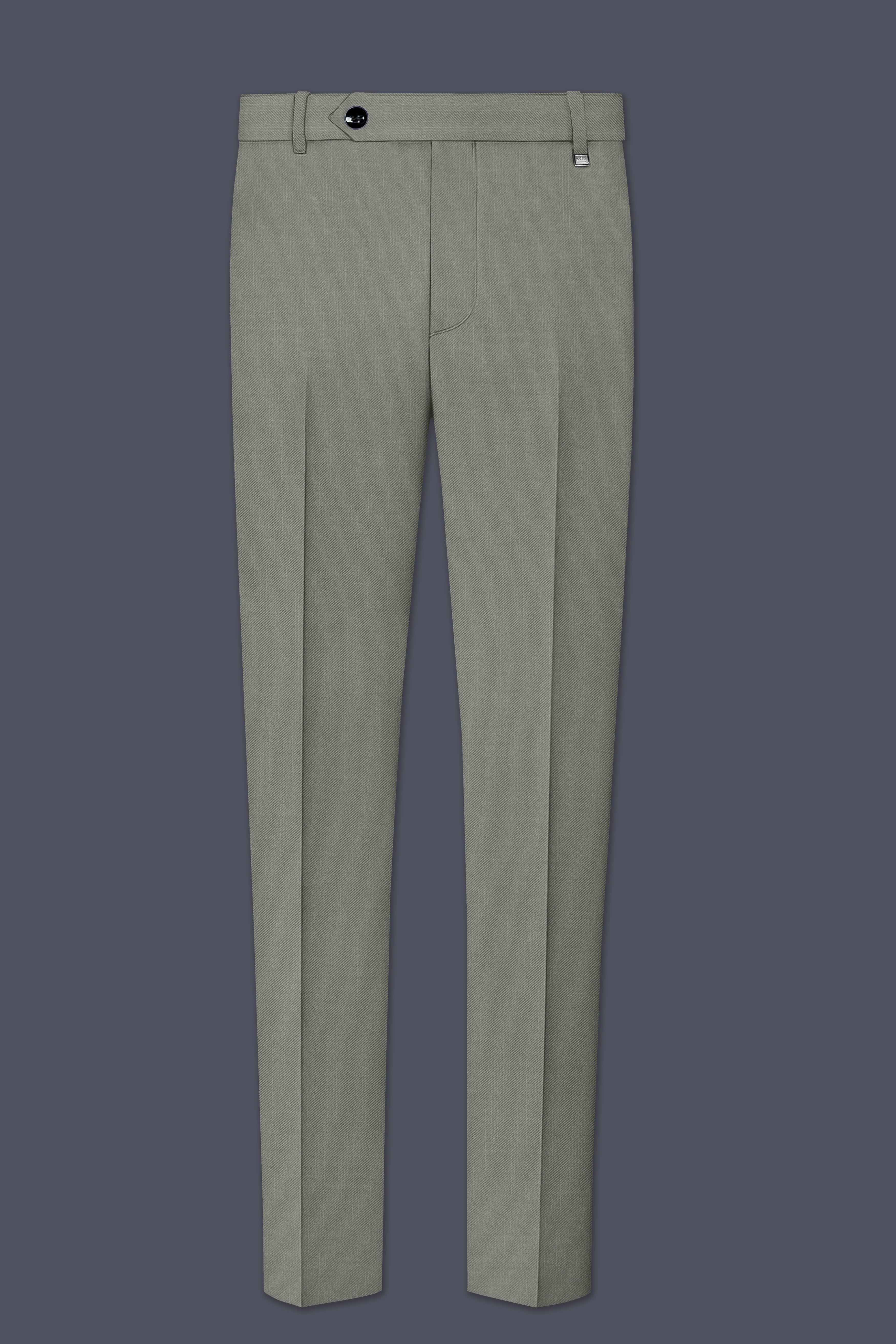 Verdure-Sage Green Wool Rich Stretchable Waistband Pant