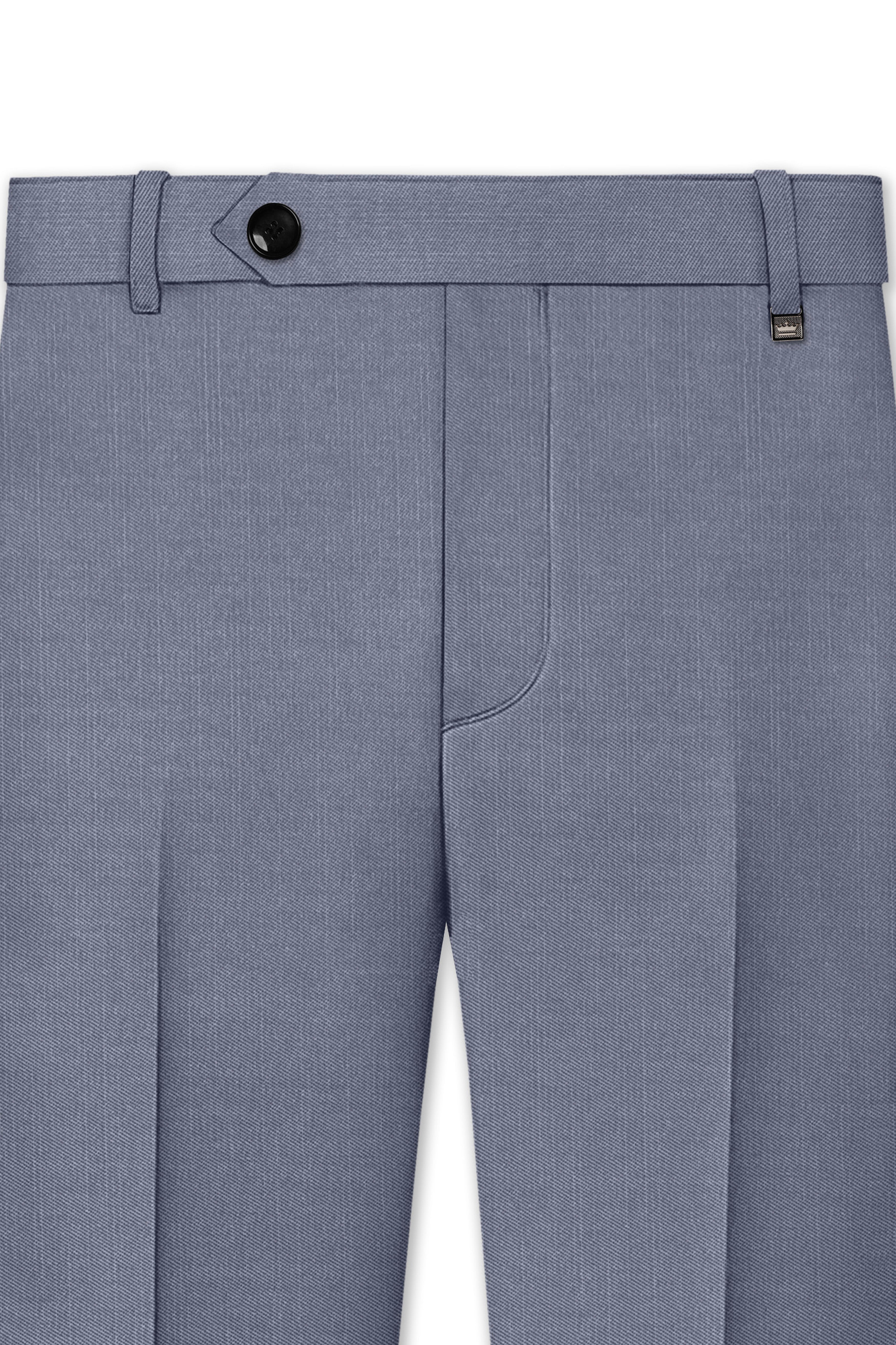 Grisoro-Storm Gray Wool Rich Slight Stretch Waistband Pant