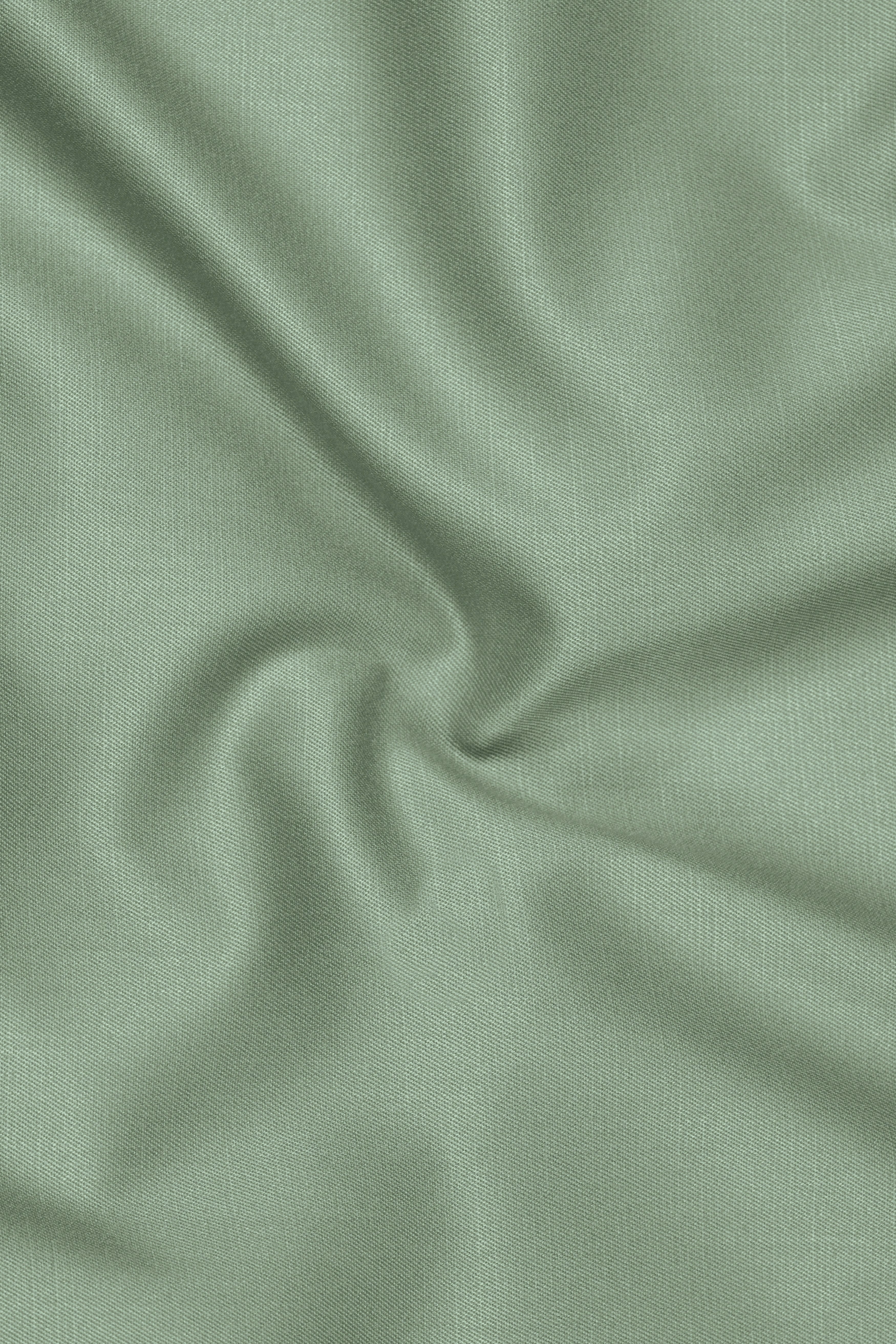 Basil-Spanish Green Wool Rich Slight Stretch Waistband Pant