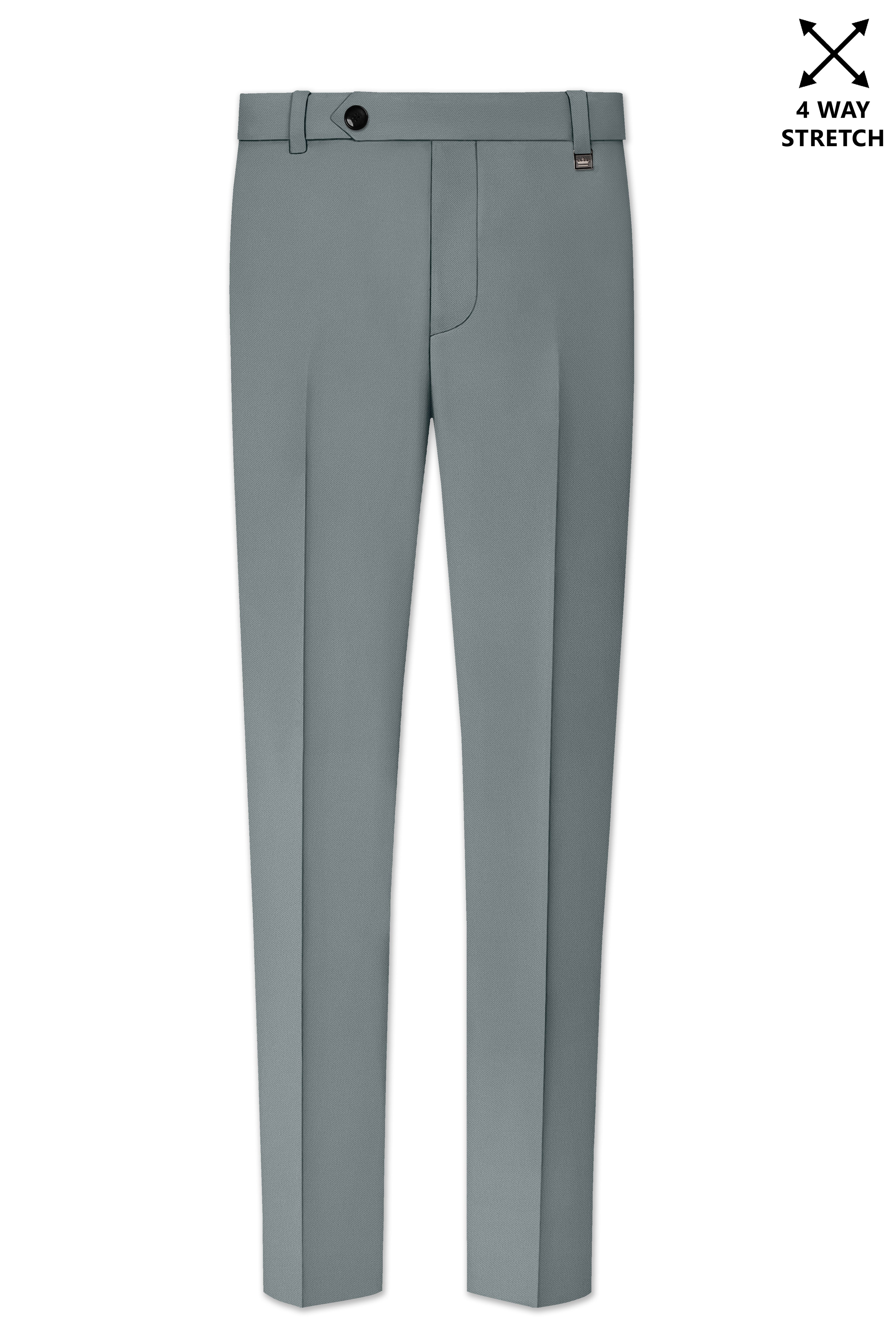 Flexaro-Korean Abbey gray 4-Way Stretch Wrinkle-Free Wool Rich Stretchable Waistband Pant