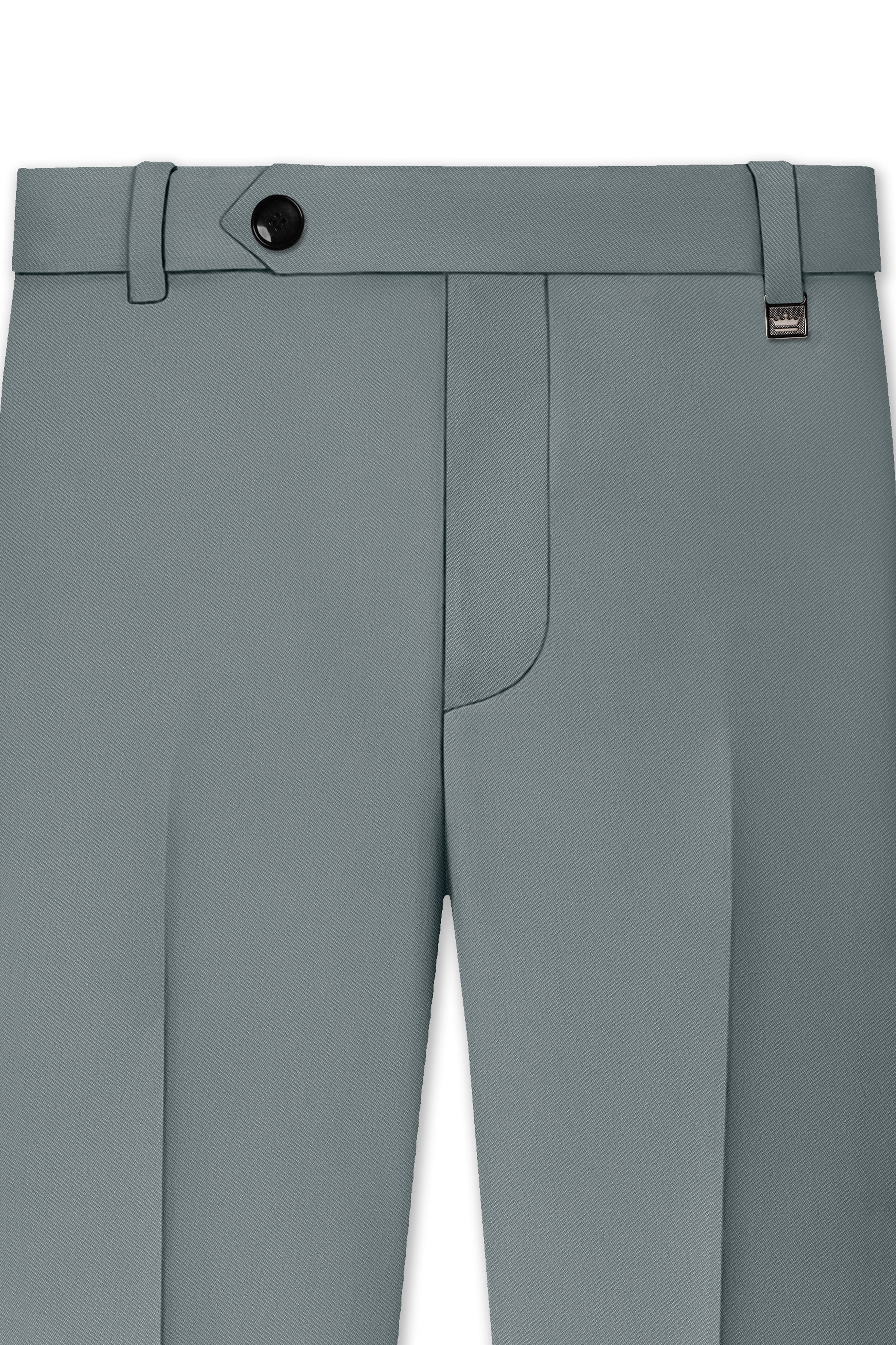 Flexaro-Korean Abbey gray 4-Way Stretch Wrinkle-Free Wool Rich Stretchable Waistband Pant