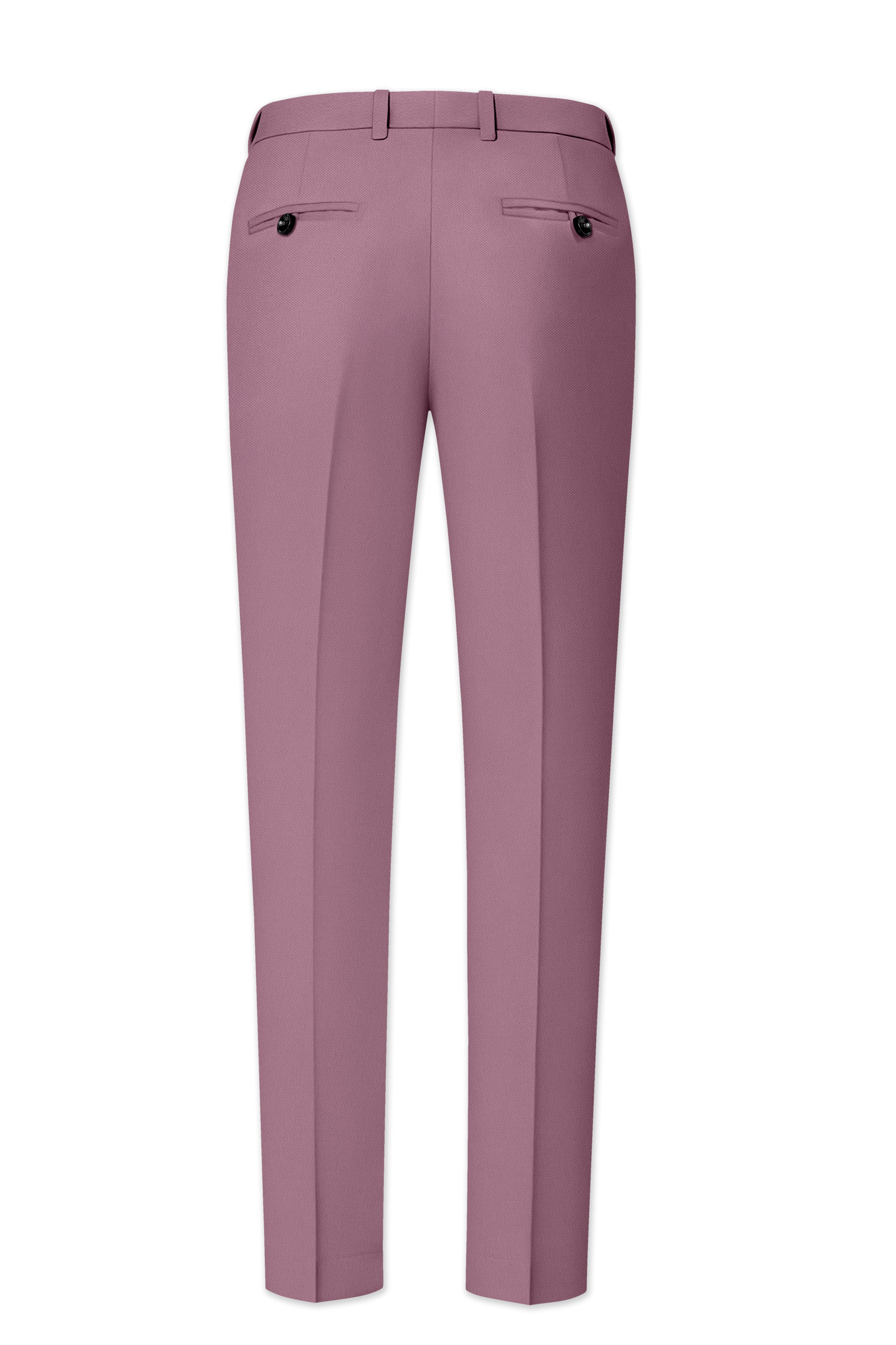 Rouge-Korean Opium Pink 4-Way Stretch Wrinkle-Free Wool Rich Stretchable Waistband Pant