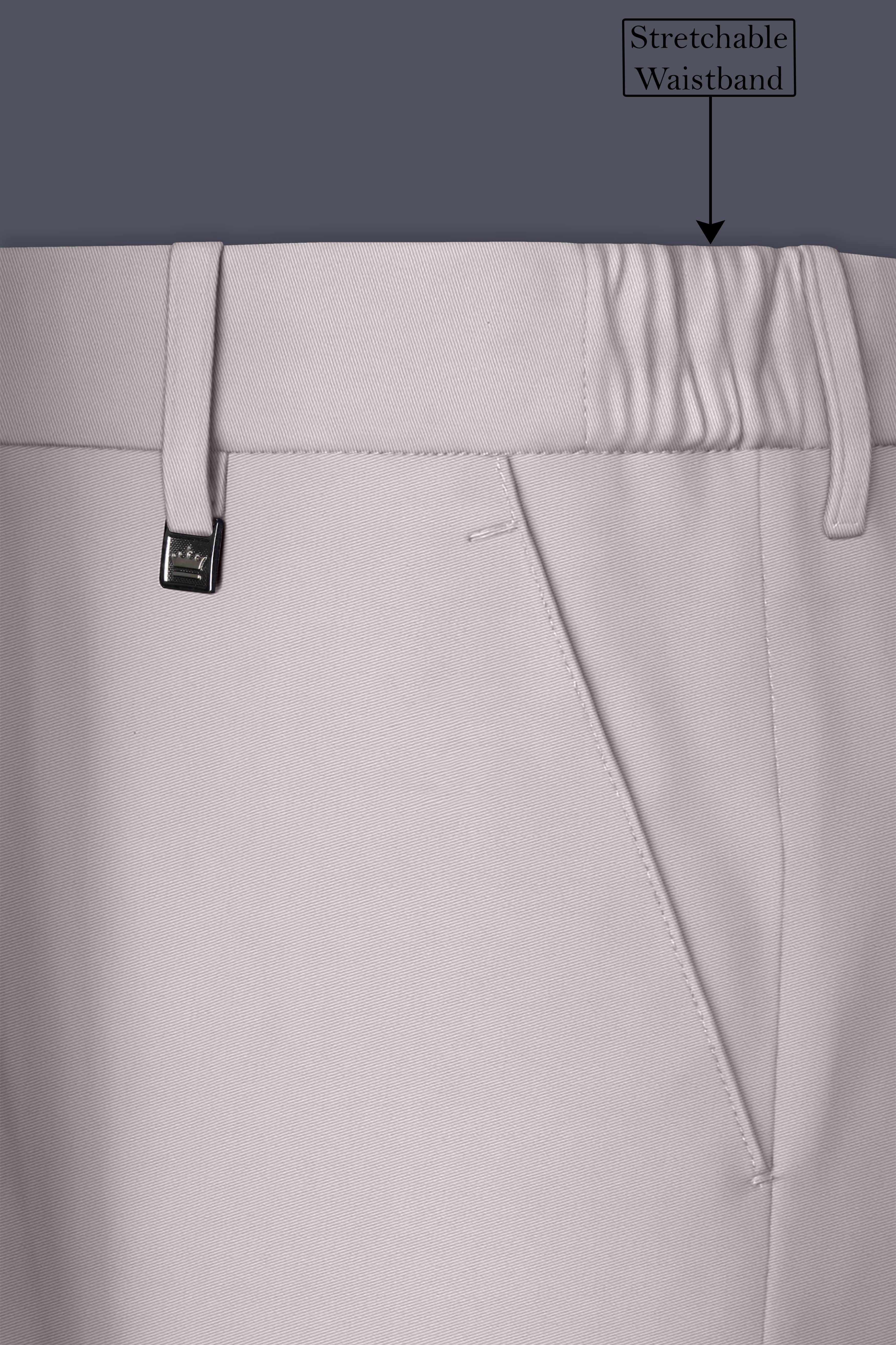 Lustre-Cloud Pink Slight Stretch Subtle Sheen Poly-Viscose Waistband Pant