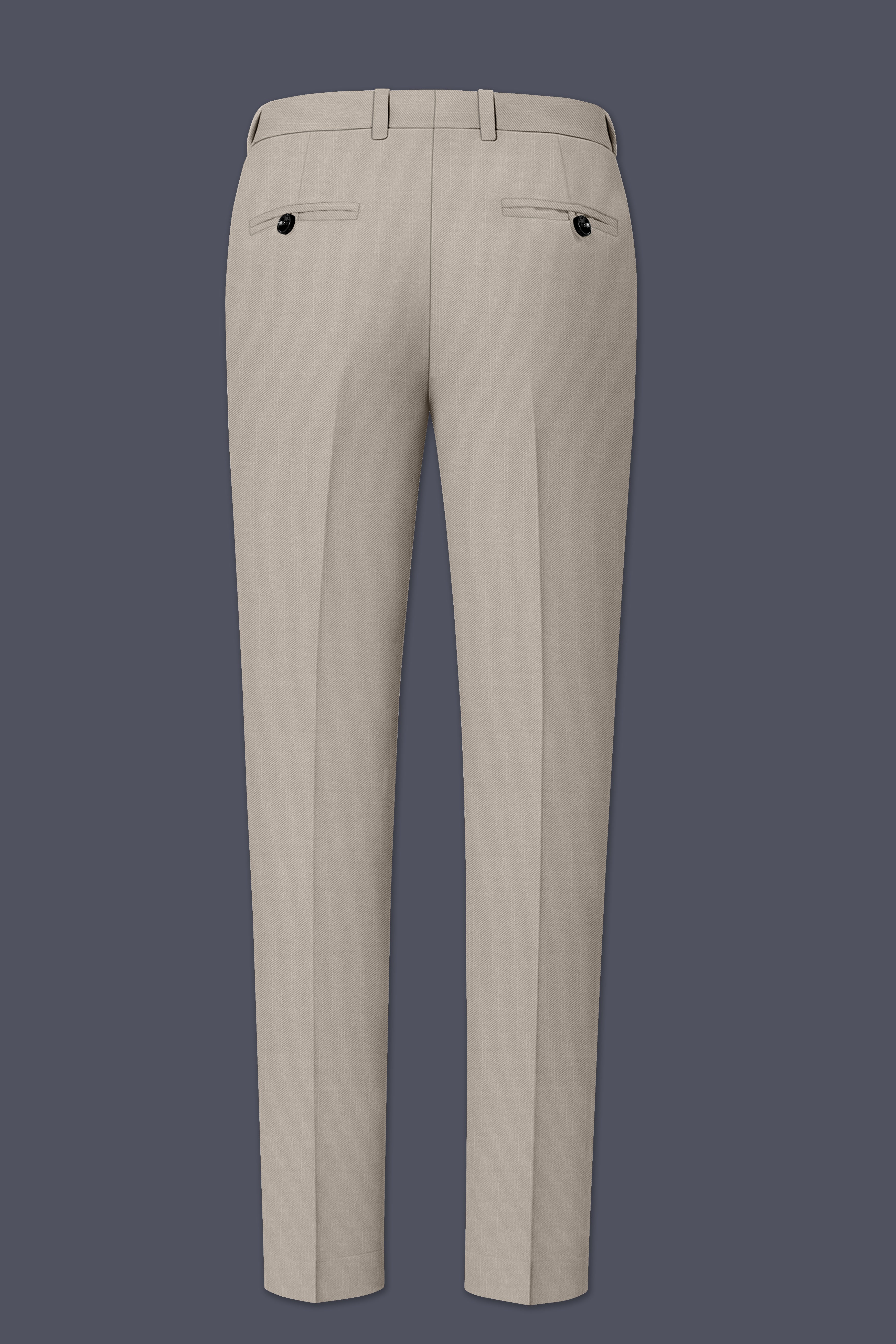 Sterling-Martini Cream Wool Rich Slight Stretch Waistband Pant