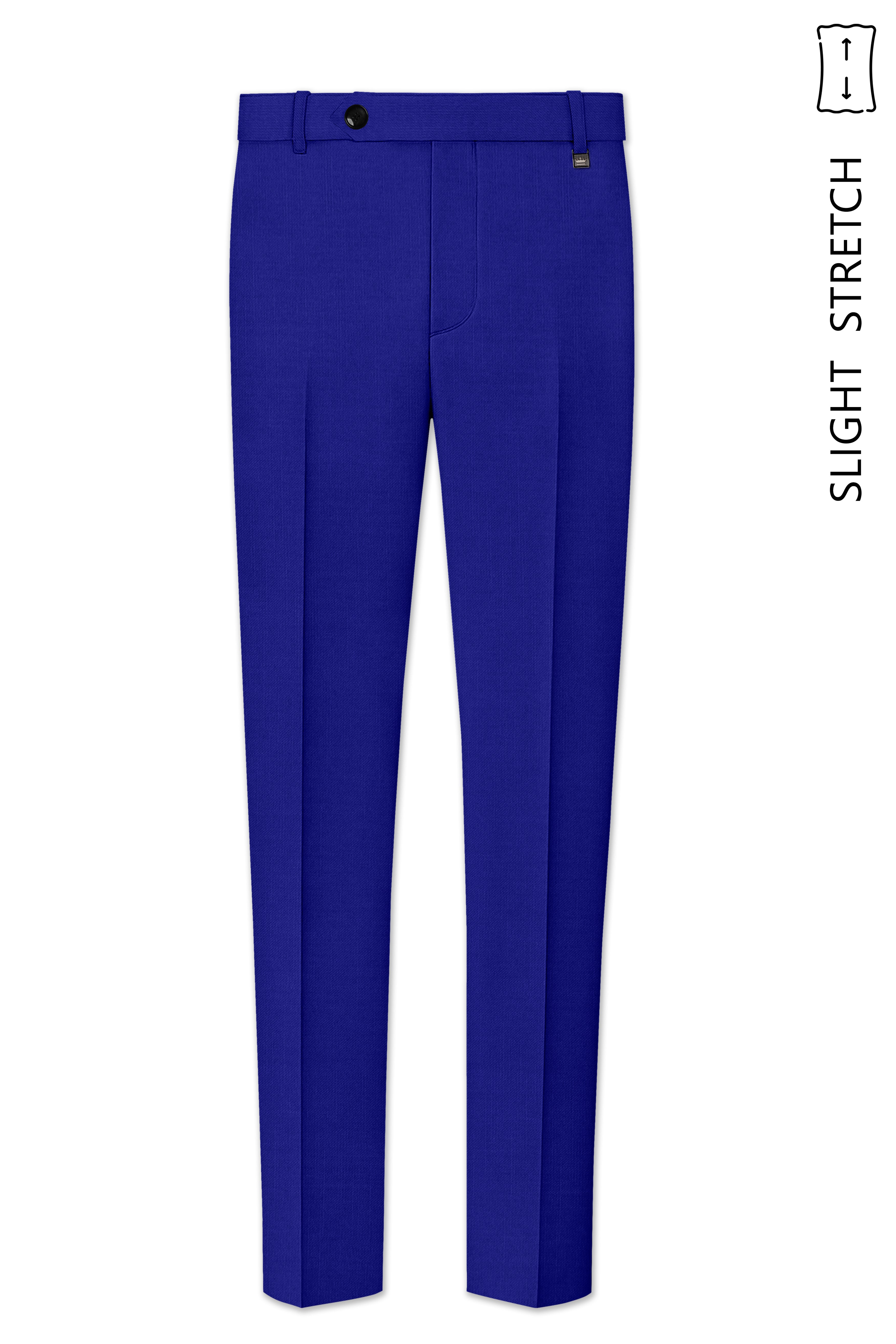 Stratos-Cobalt Blue Wool Rich Slight Stretch Waistband Pant