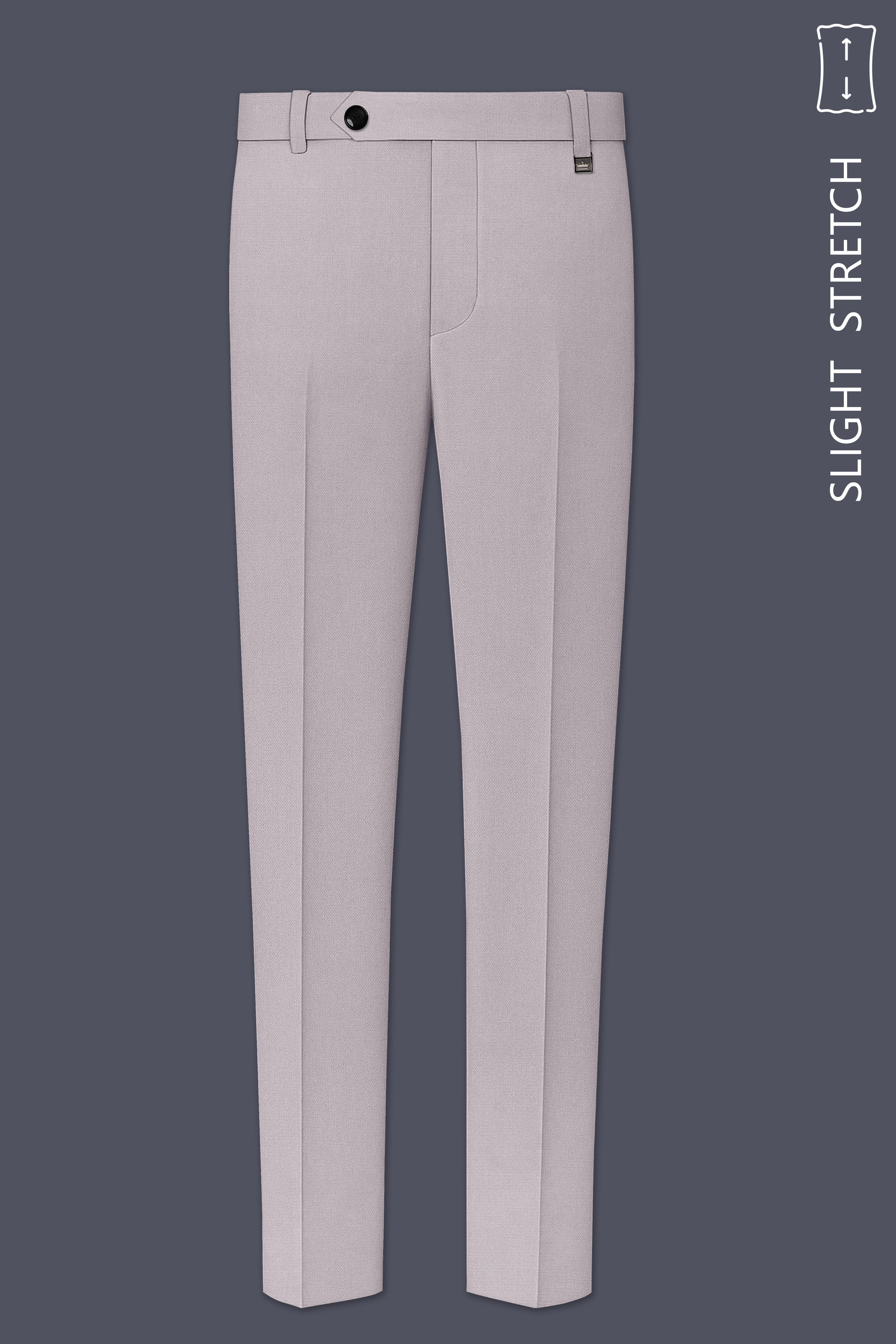 Regent-Noble Gray Diamond Textured Wool Rich Slight Stretch Waistband Pant