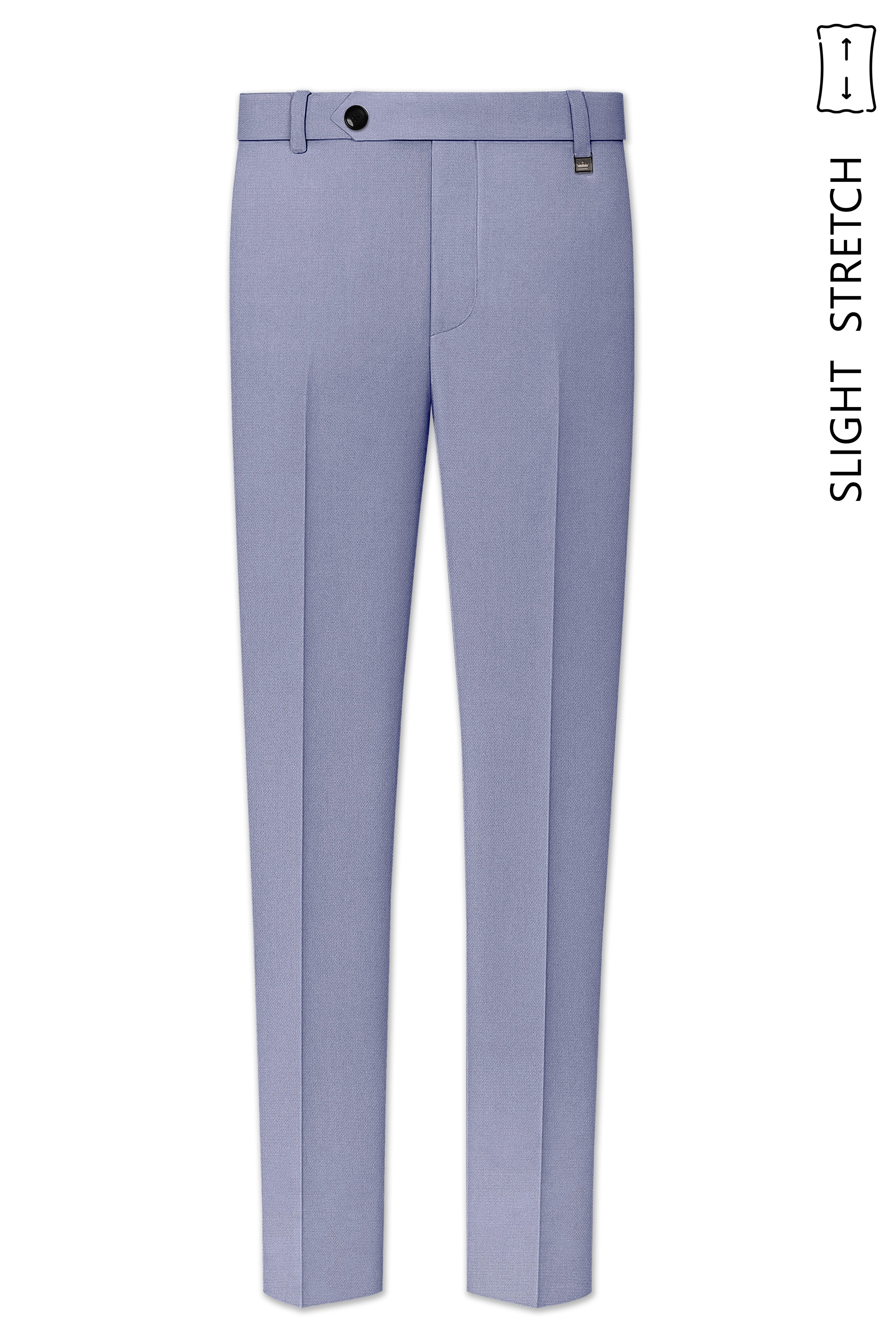 Harbor-Waterloo Blue Diamond Textured Wool Rich Slight Stretch Waistband Pant