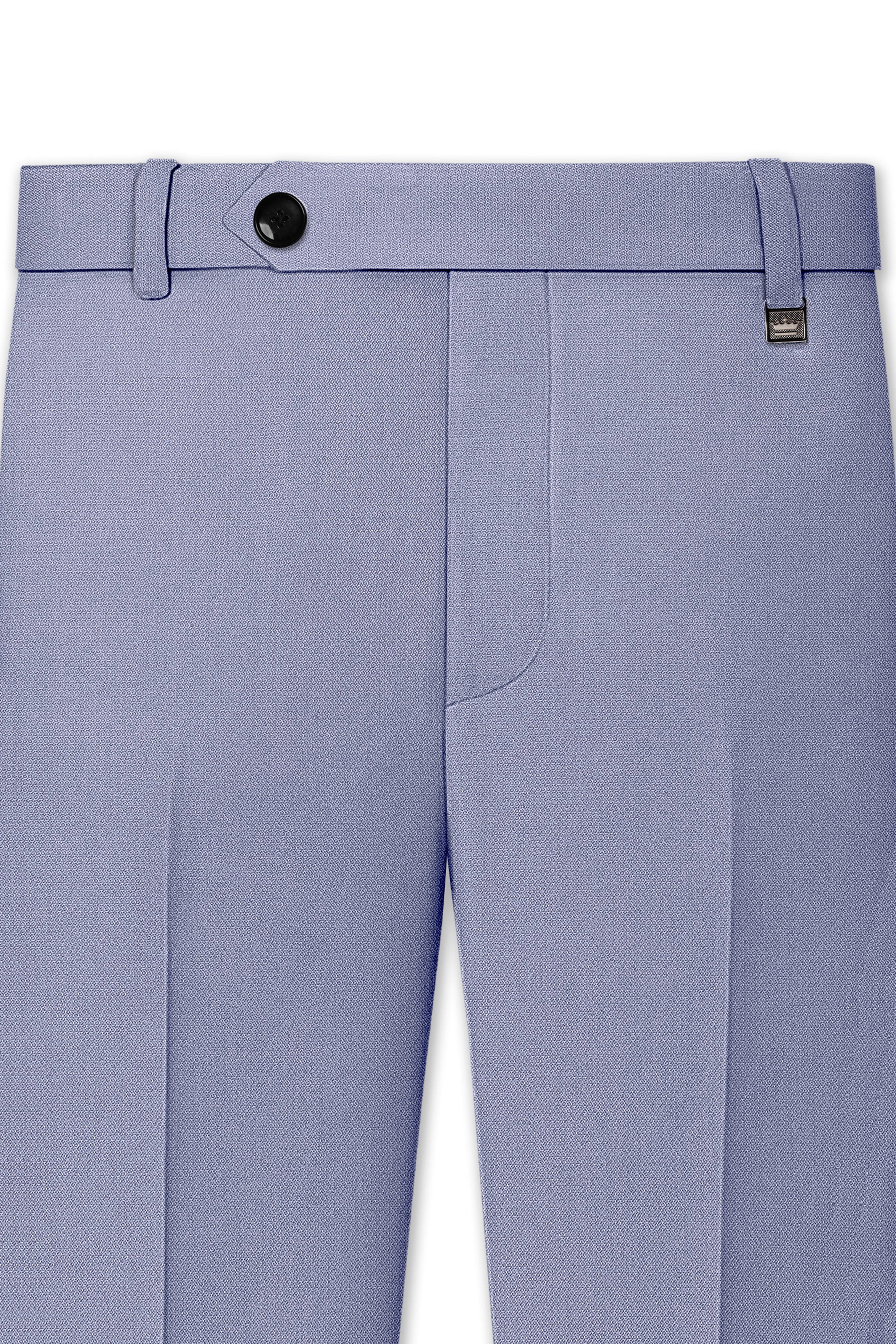 Harbor-Waterloo Blue Diamond Textured Wool Rich Slight Stretch Waistband Pant