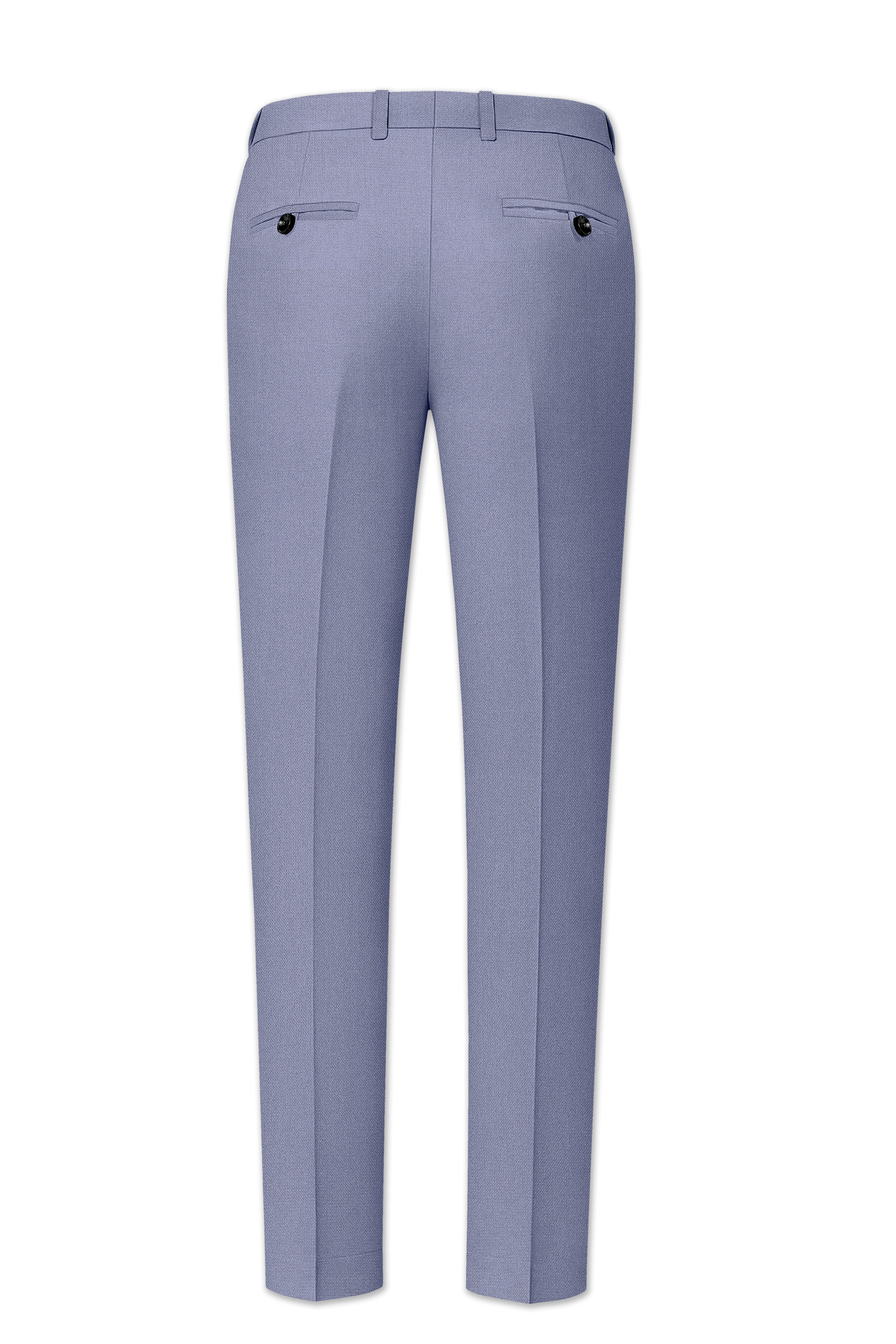 Harbor-Waterloo Blue Diamond Textured Wool Rich Slight Stretch Waistband Pant