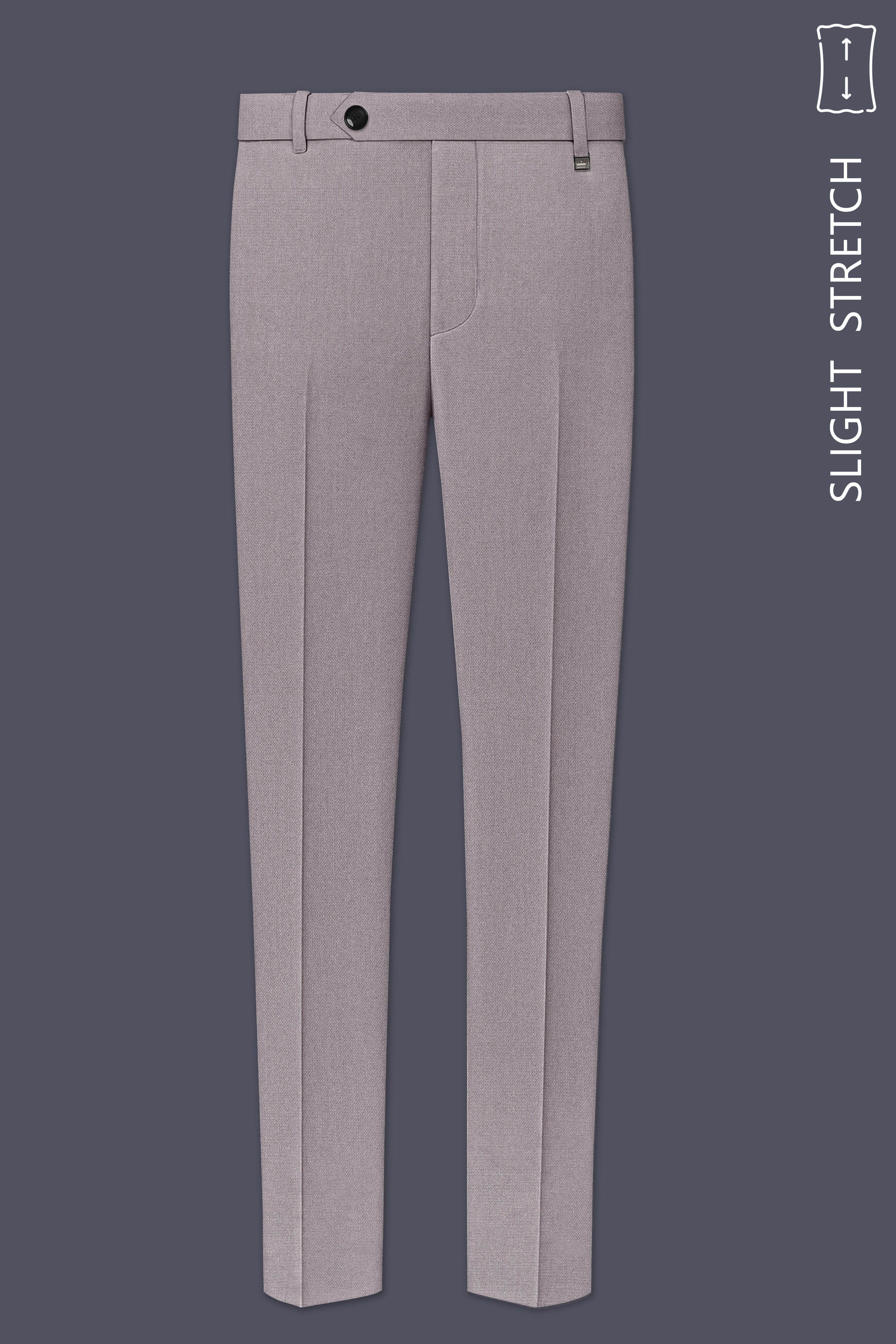 Helix-Fossil Gray Diamond Textured Wool Rich Slight Stretch Waistband Pant