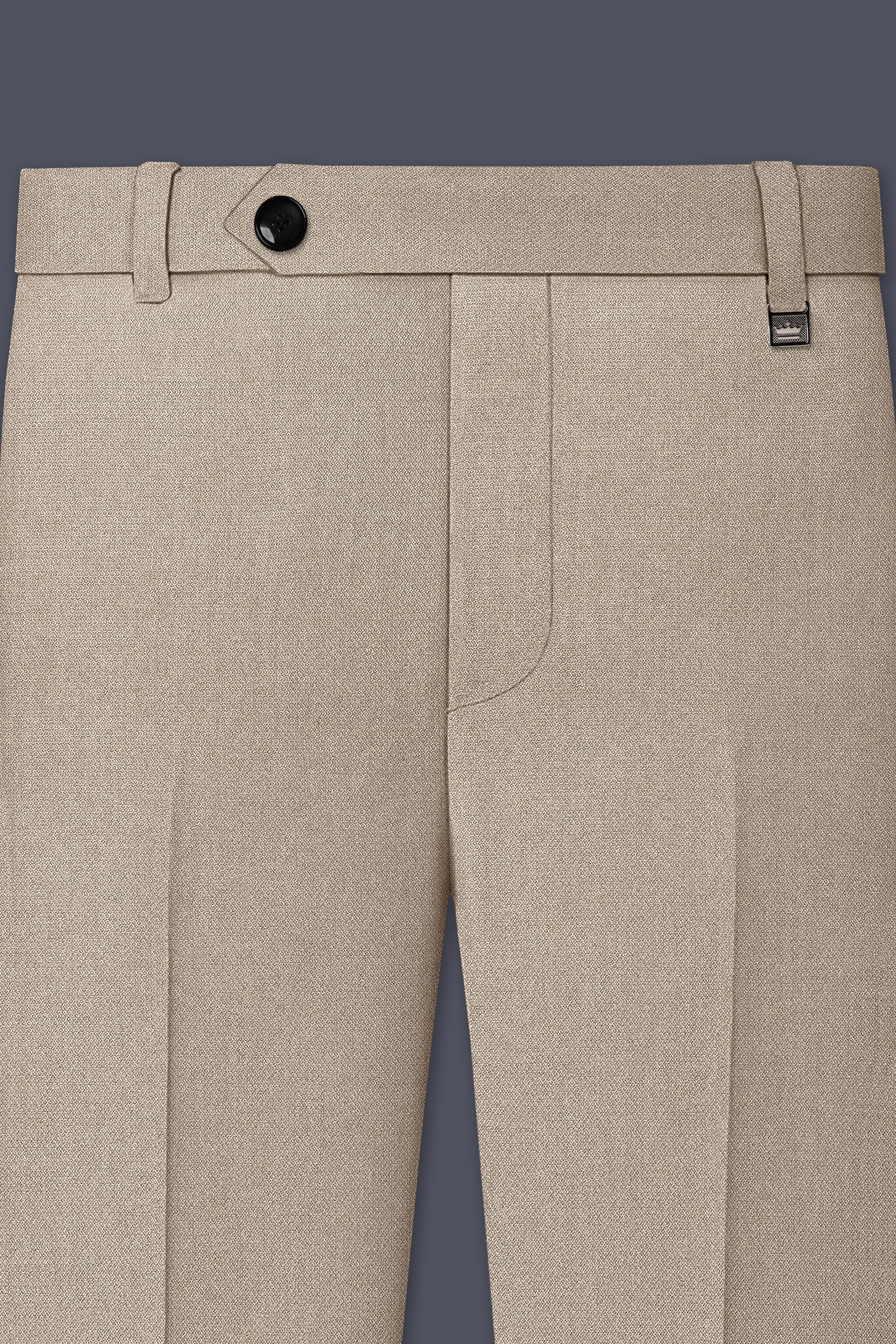 Sienna-Malta Cream Diamond Textured Wool Rich Slight Stretch Waistband Pant