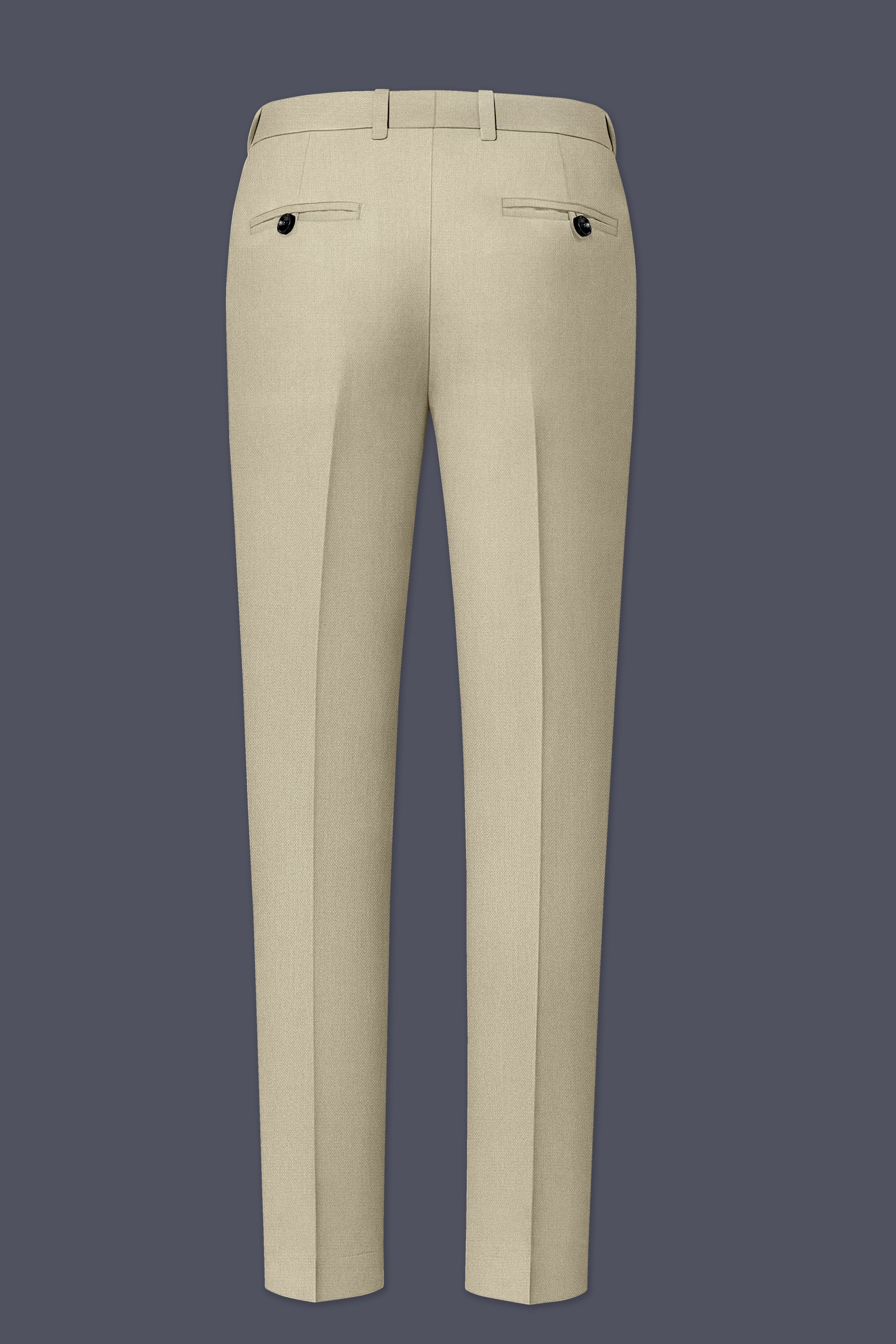 Cedar-Tallow Green Diamond Textured Wool Rich Slight Stretch Waistband Pant