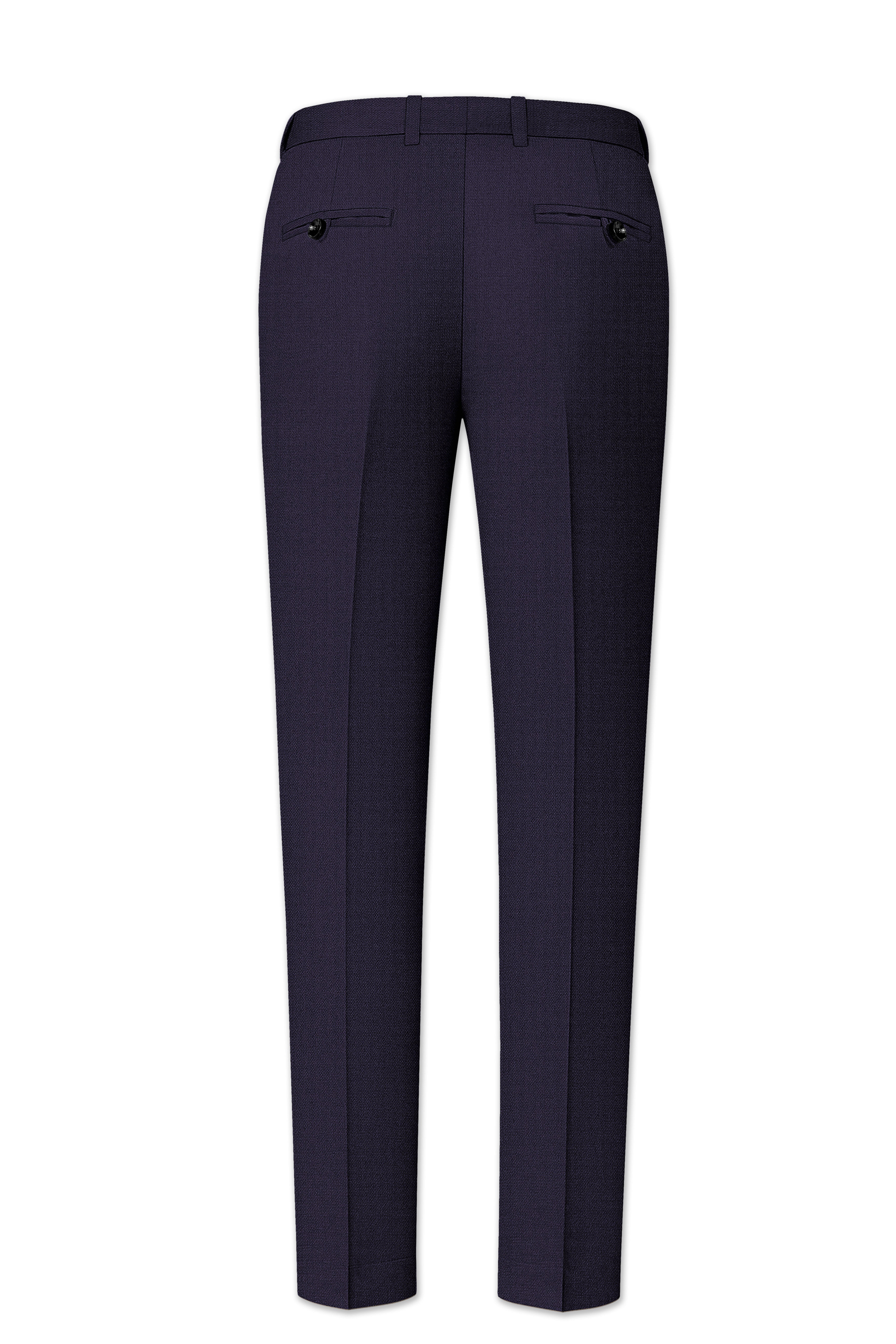 Vesper-Bastille Purple Diamond Textured Wool Rich Slight Stretch Waistband Pant