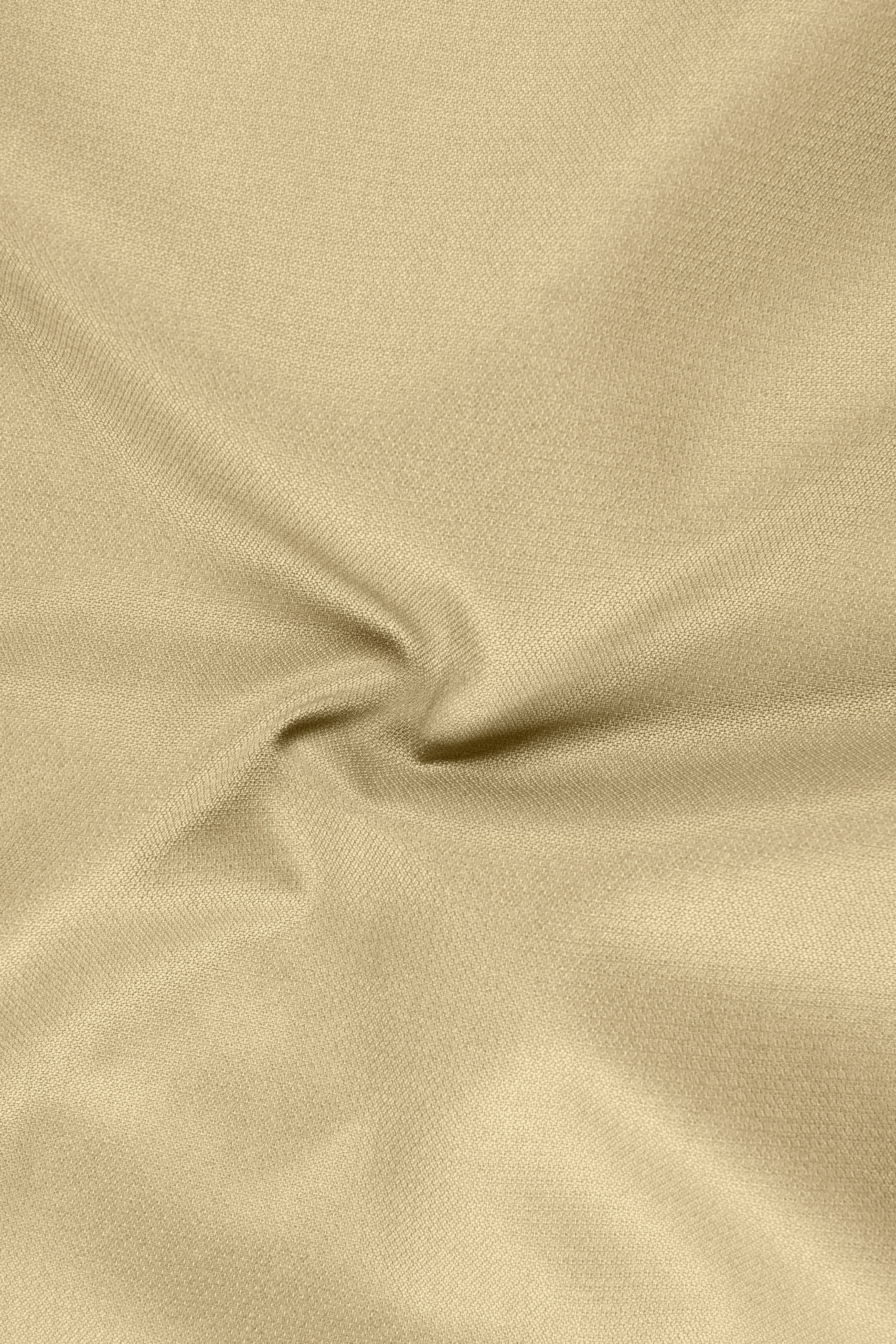 Sable-Mongoose Cream Diamond Textured Wool Rich Slight Stretch Waistband Pant