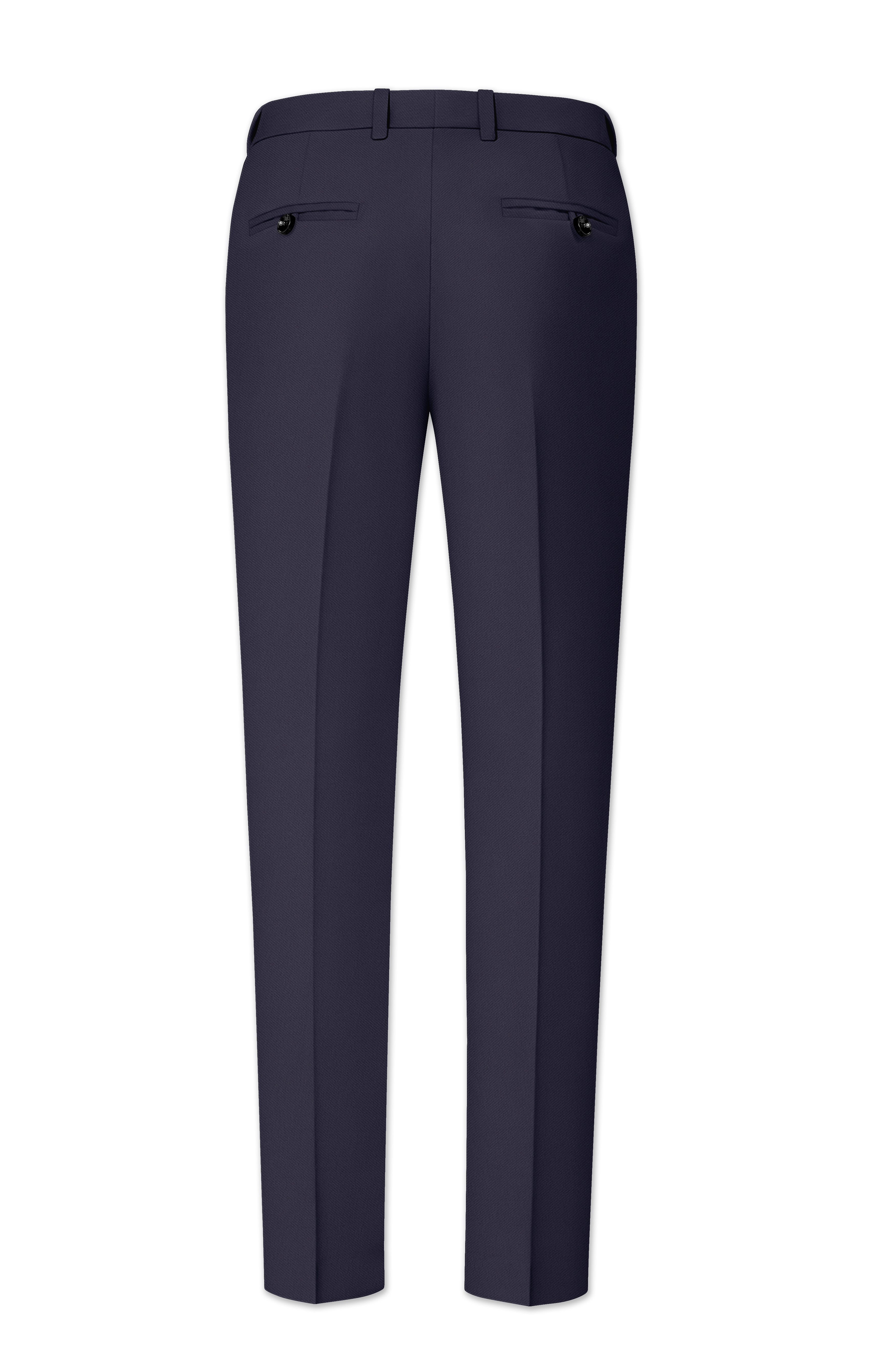 Kairo-Korean Charcoal Gray 4-Way Stretch Wrinkle-Free Wool Rich Stretchable Waistband Pant