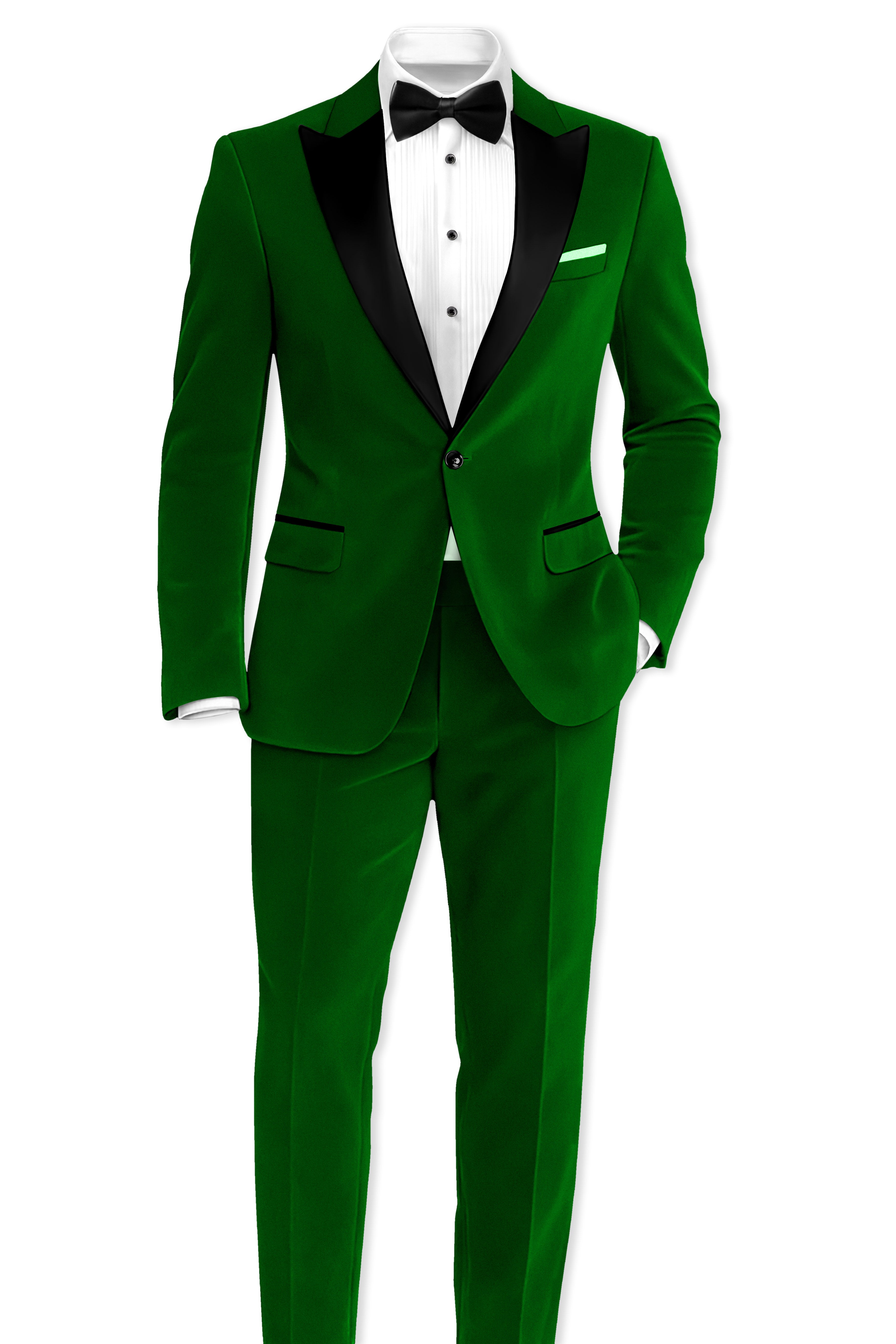 Viridian-Hunter Green Velvet Stretchable Waistband Pant