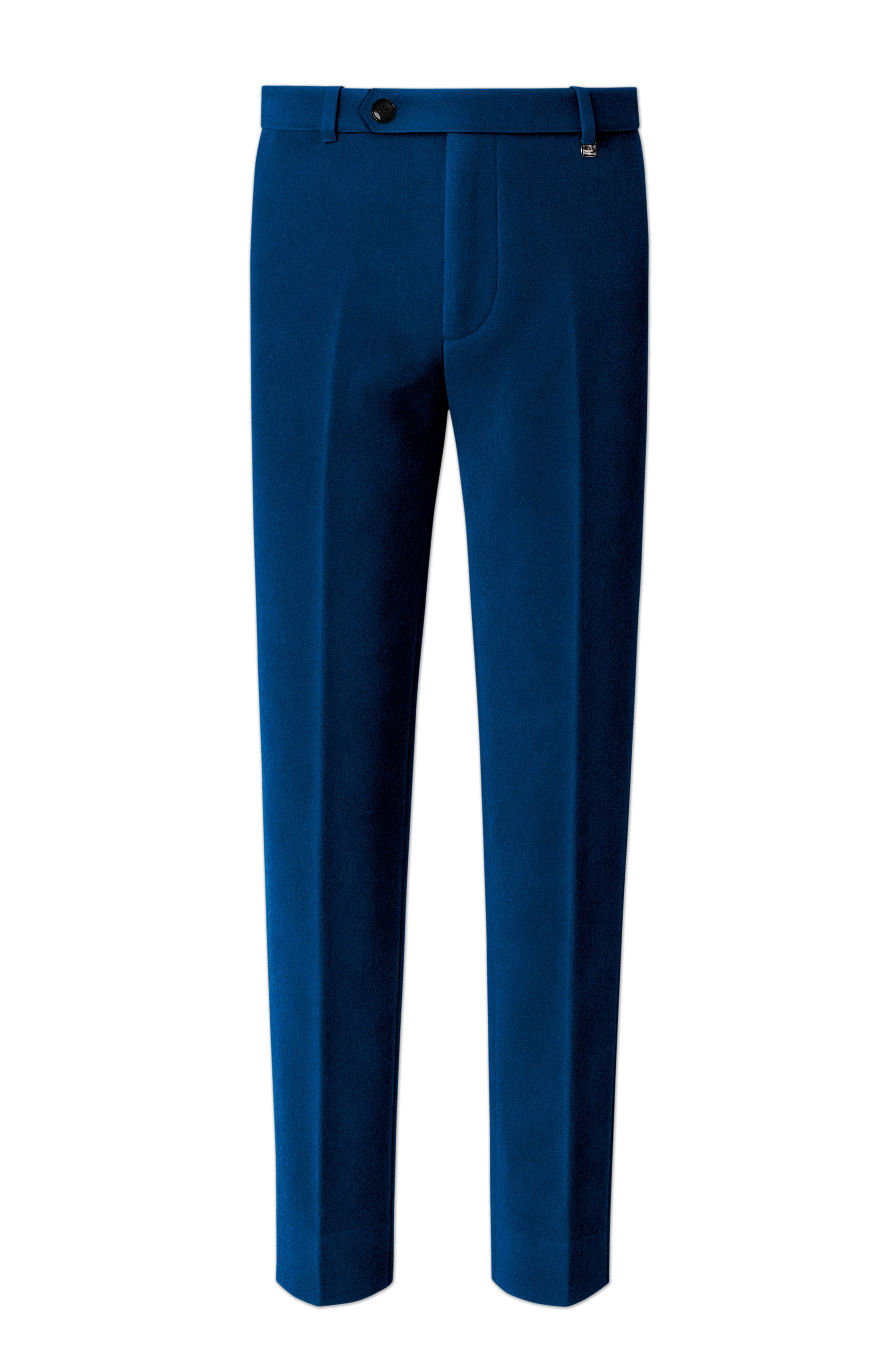 Caspian-Downriver Blue Velvet Stretchable Waistband Pant